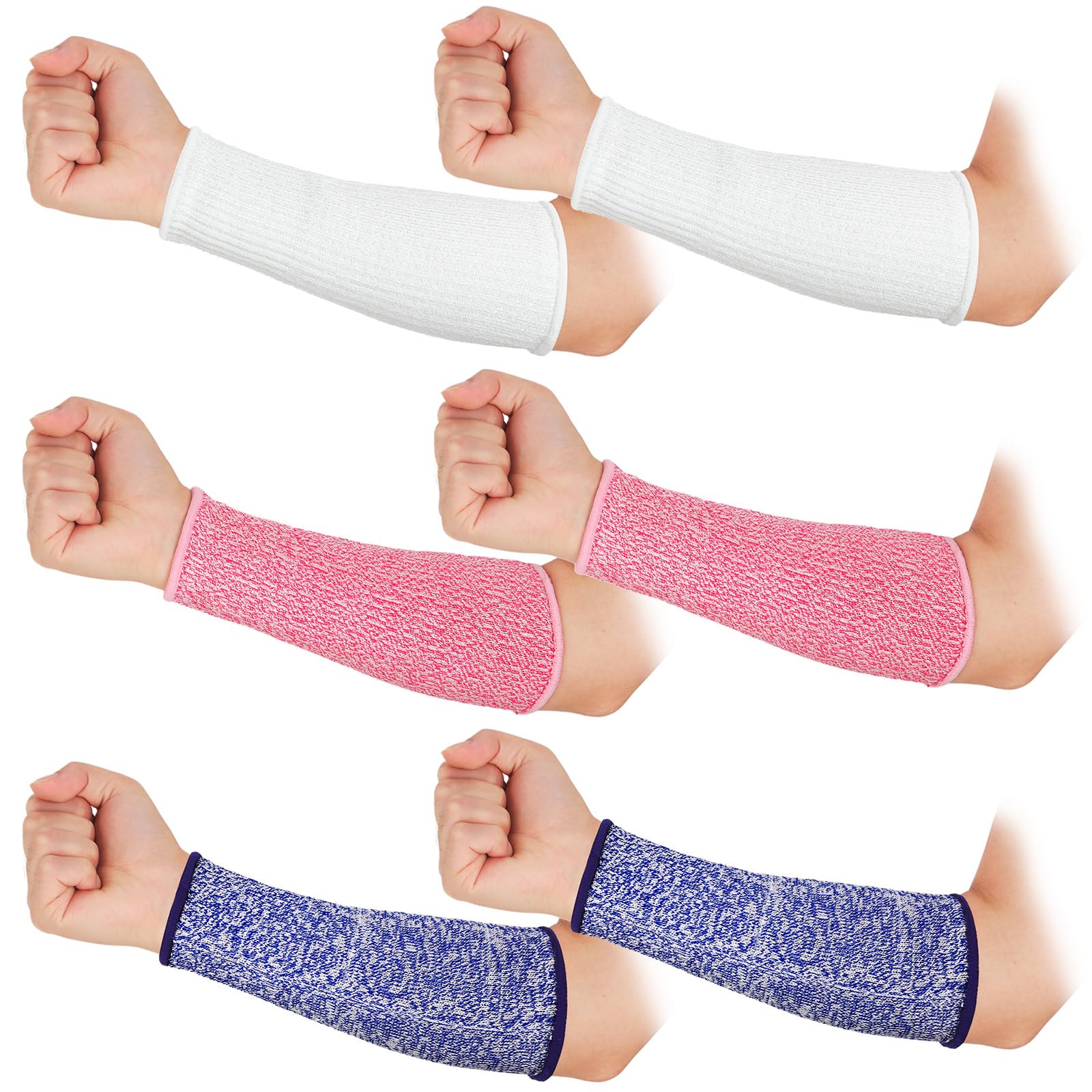 Sintege 3 Pairs Arm Protectors for Thin Skin and Bruising Cut Resistant Forearm Sleeve Level 5 Arm Burn Protection Sleeve (Black,7.9 Inch)
