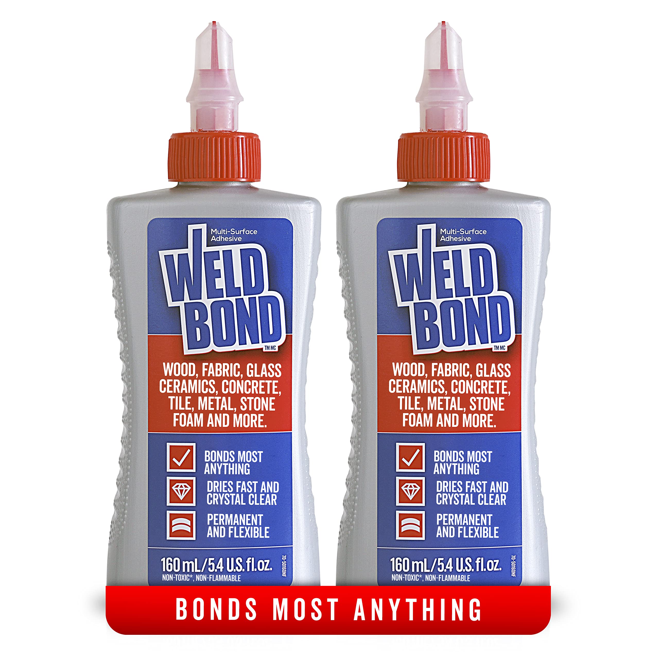 Weldbond Multi-Surface Strong Glue – Fast Drying Glue for Wood, Tile, Ceramic, Pottery, Glass & More – Heavy Duty Adhesive for Mosaic, Crafts, Wood Working & Repairs – 5.4oz (160ml), 1 Pack