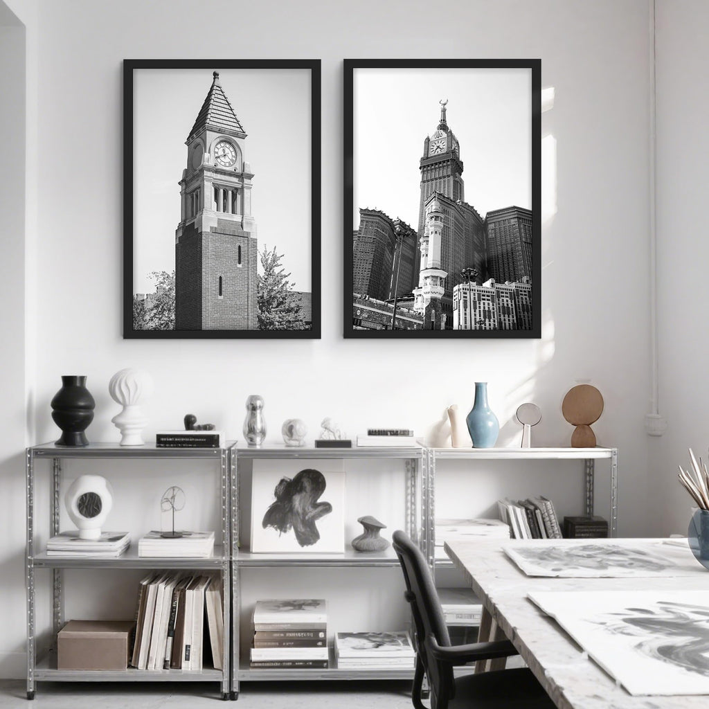 16x24 Black Frame 2 Pack, Engineered Wood for 24 x 16 in Poster | Horizontal or Vertical Wall Mounting, 24x16 Poster Frames for Gallery, Office, and Home Decor