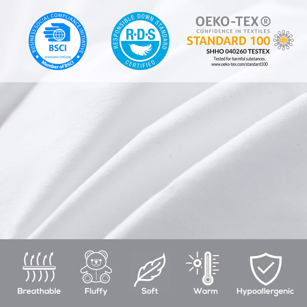 Luxurious All-Season Luxury Siberian Goose Down Pinch Pleated Comforter Duvet Insert 1200 Thread Count 120 X 98 inches, 100% Egyptian Cotton Down Feather Comforter (Palatial King, White)