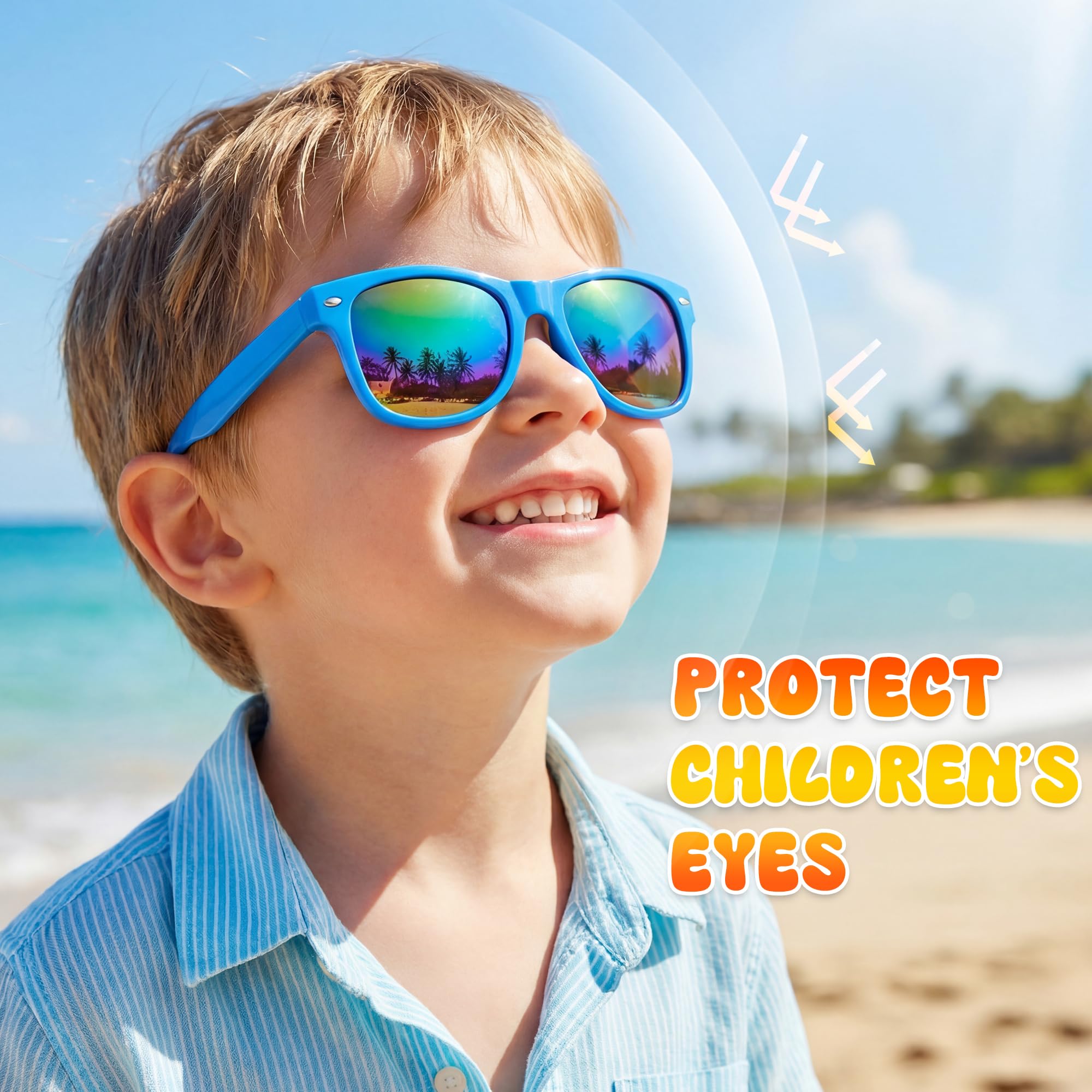 Kids Sunglasses Bulk, Kids Sunglasses Party Favors for Age 3-8, UV400 Protection Neon Kids Sunglasses Bulk for Boys Girls (12Pack-heart sunglasses)