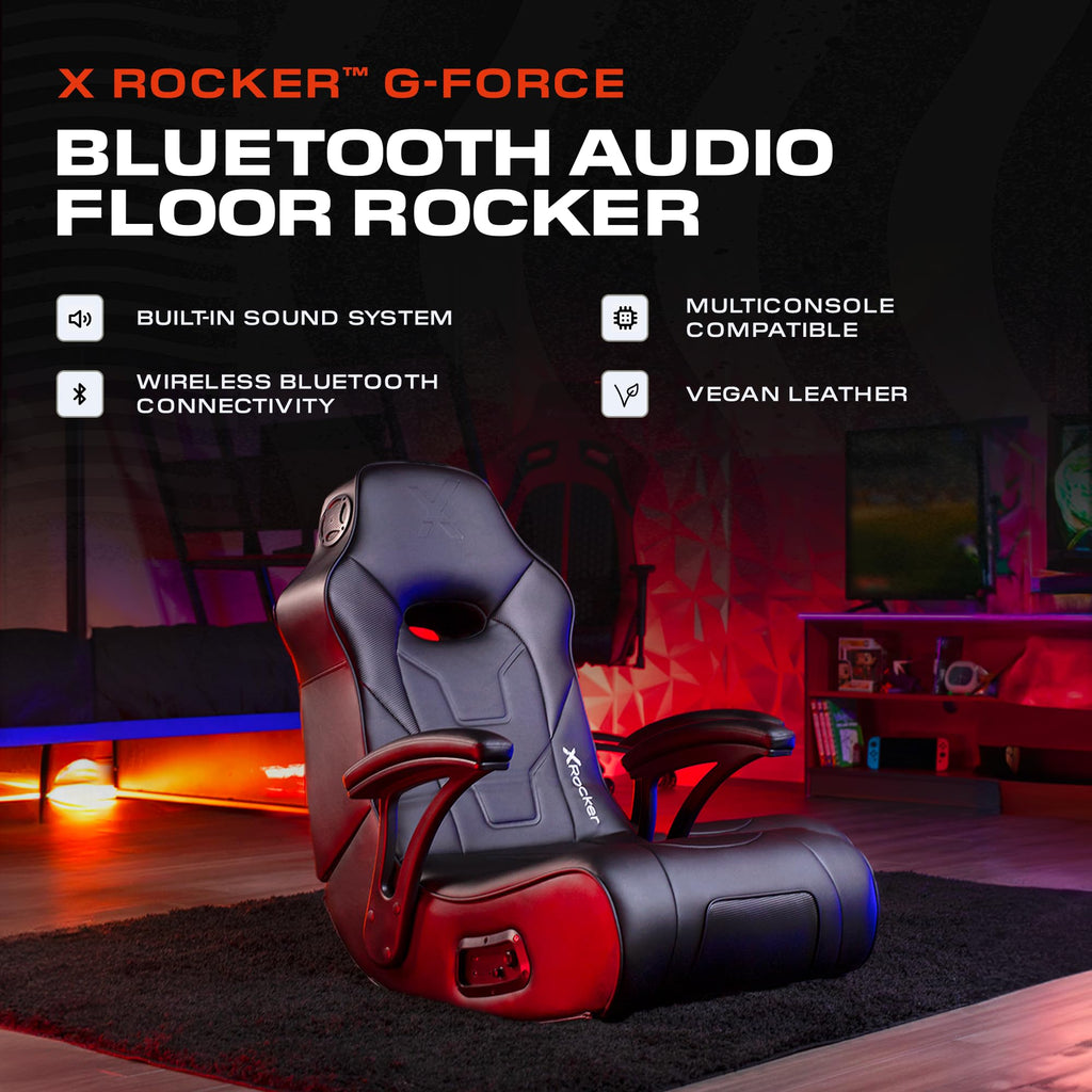 X Rocker Video Gaming Floor Rocker Chair, Built-in Audio, College Dorm Essentials for Guys and Girls, Bedroom, Foldable, Gifts for Gamers