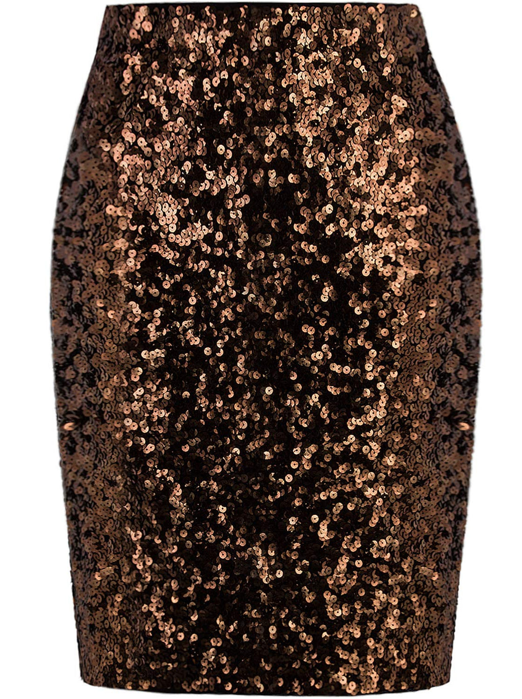 Vijiv Women's Sequin Skirt Midi High Waist Elegant Stretchy Sparkle Side Slit Pencil Skirt Party Cocktail