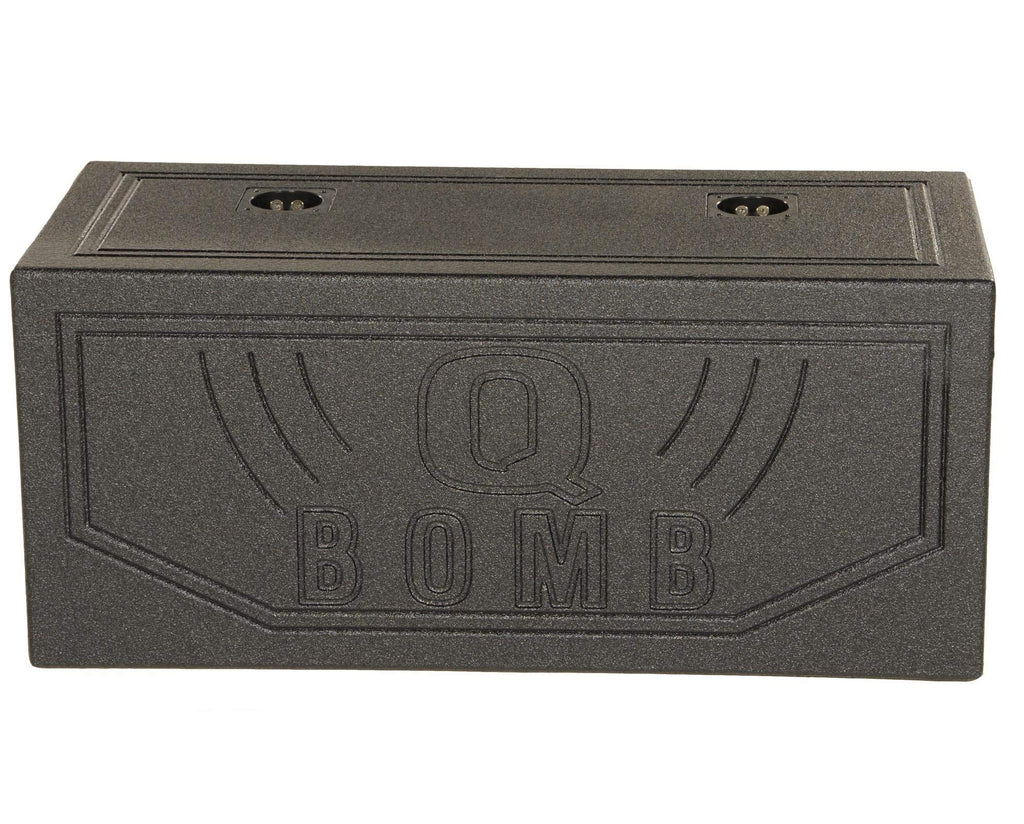 QPower 12 Inch Dual Subwoofer Box, High-Performance Vented Speaker Enclosure, Black - Car Audio and Sound System Accessories - Portable Equipment for Subwoofers