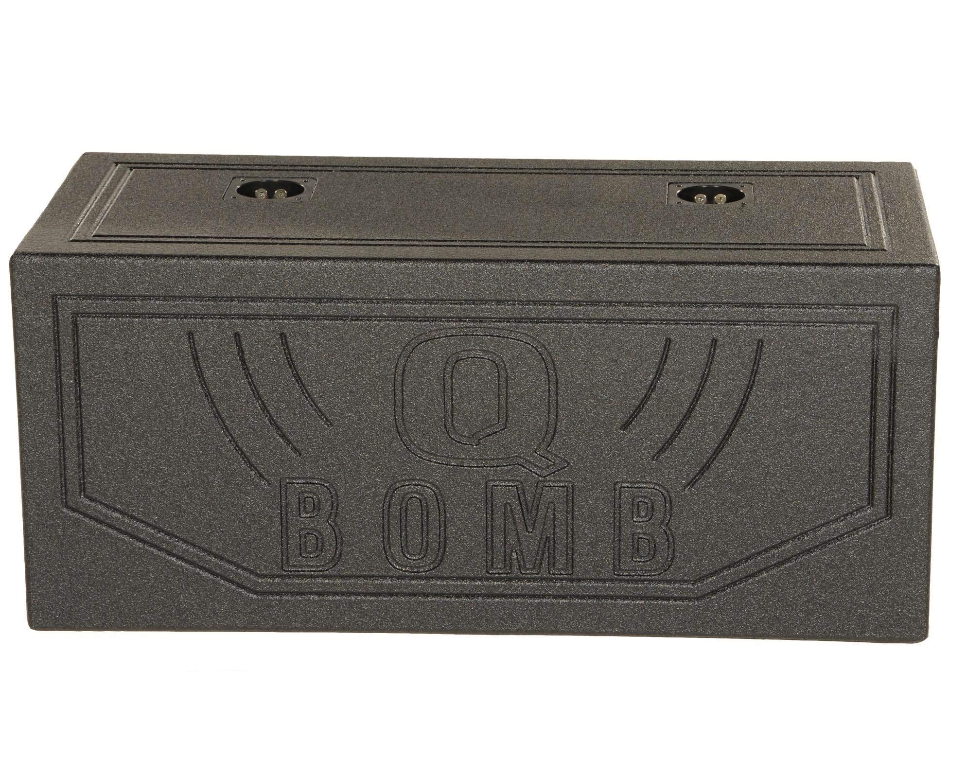 QPower 12 Inch Dual Subwoofer Box, High-Performance Vented Speaker Enclosure, Black - Car Audio and Sound System Accessories - Portable Equipment for Subwoofers