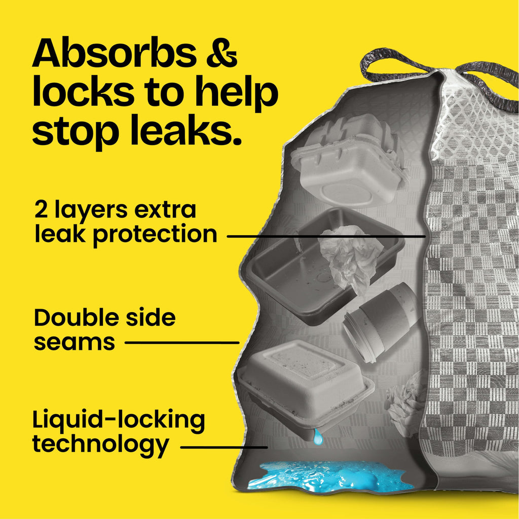 Glad ForceFlex MaxStrength LeakGuard Trash Bags, 13 Gal, Fresh Air, 90 Ct (Package May Vary)