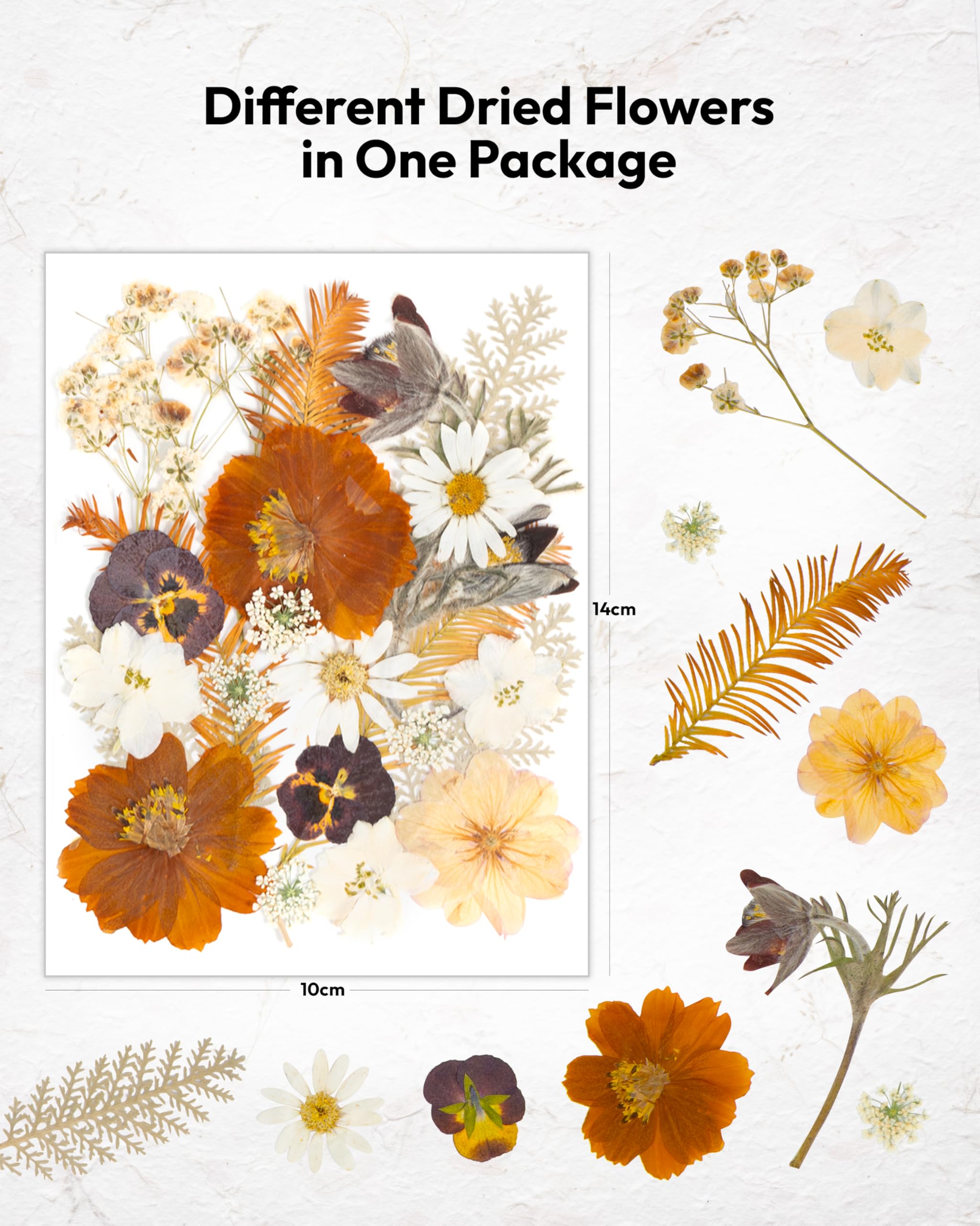 Dried Flowers, Resiners 58Pcs Pressed Flowers for Craft Pink Real Natural Dried Flowers Dry Leaves Kit for DIY Making Crafts Resin Soap Candle Scrapbook Supplies Card Making Jewelry