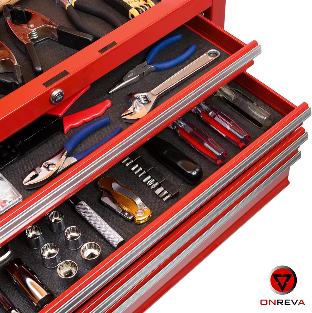 ONREVA Tool Box Liner 24 inch Wide x 24 Ft Large, Toolbox Drawer Liners, Heavy Duty Shelf Rubber Mat, Non Slip Pad Organizer for Rolling Tool Chest Drawers, Cabinet, Workbench, Black