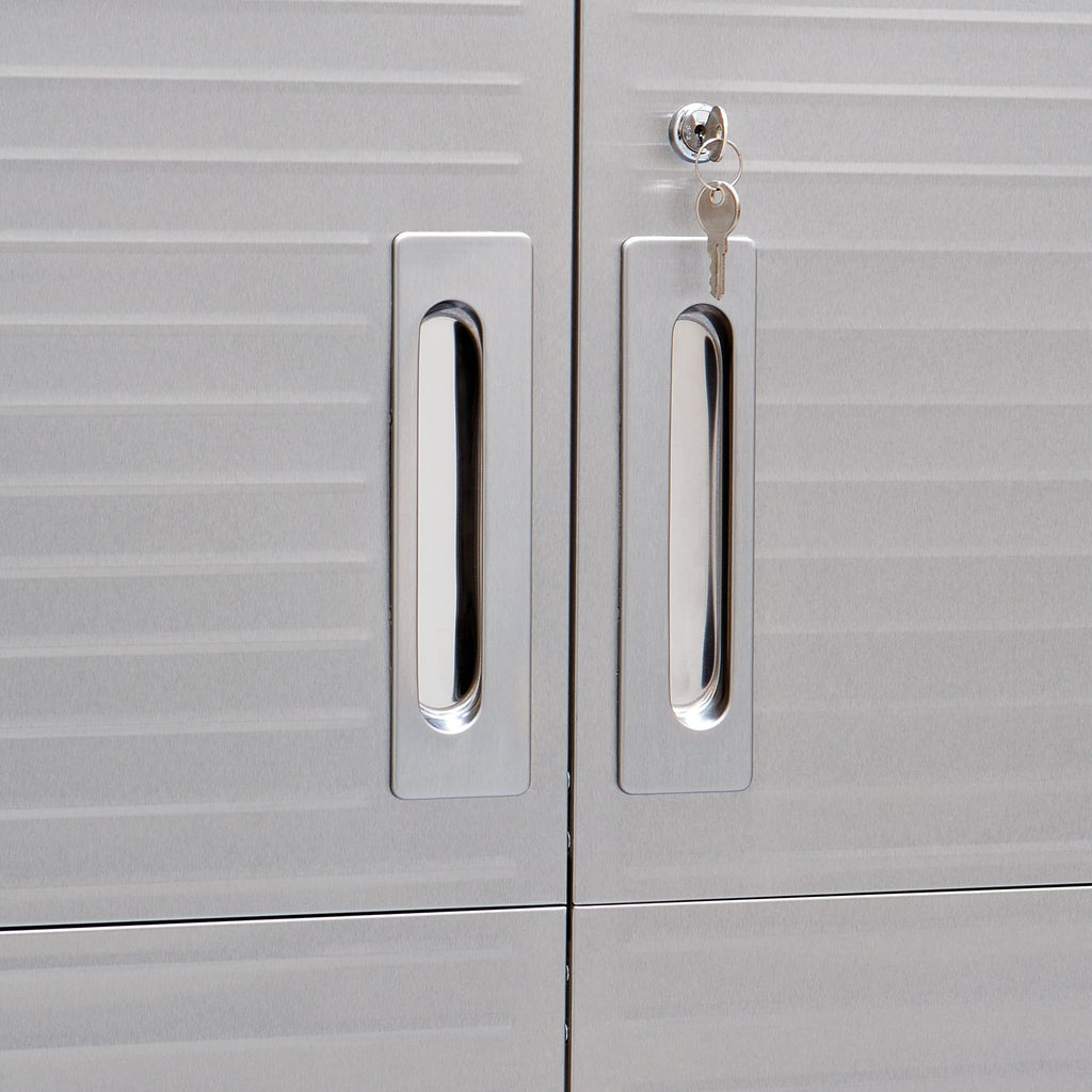 Seville Classics UltraHD Solid Steel Lockable Metal Storage Cabinet Locker Organizer, w/Adjustable Shelves for Garage, Warehouse, Office, Classroom, Granite, 30" W x 18" D x 72" H
