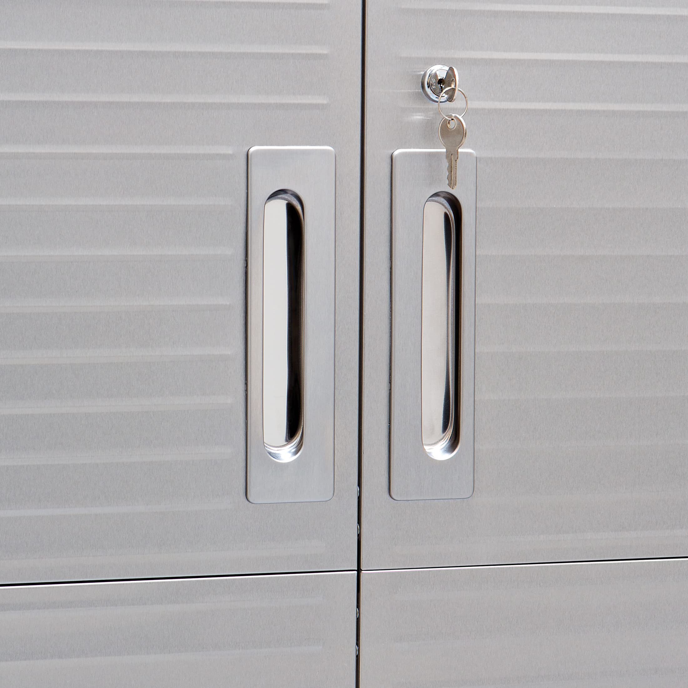Seville Classics UltraHD Solid Steel Lockable Metal Storage Cabinet Locker Organizer, w/Adjustable Shelves for Garage, Warehouse, Office, Classroom, Granite, 30" W x 18" D x 72" H