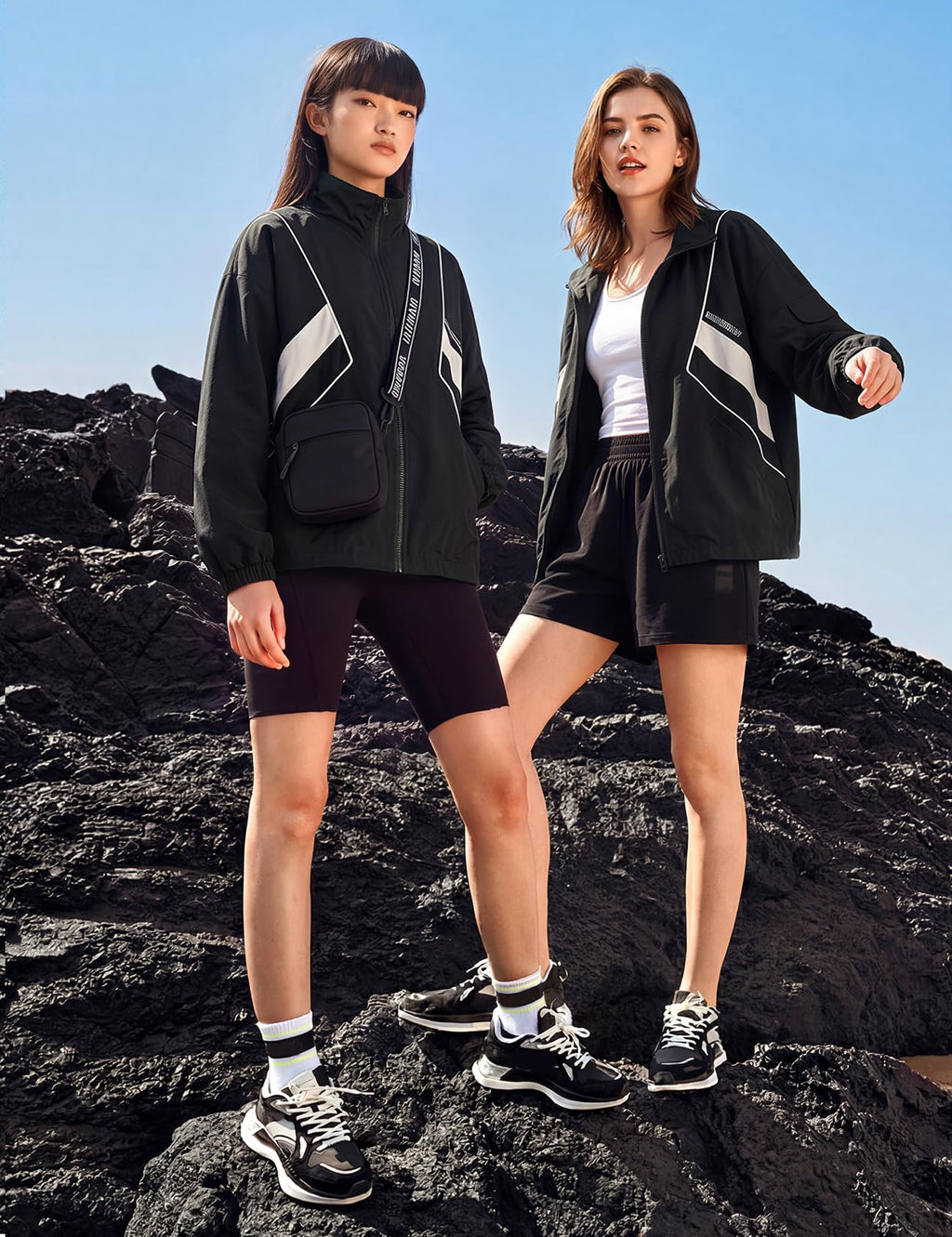 Wyeysyt Women Windbreaker Jacket Y2k Varsity Jackets Oversized Vintage 90s Jacket