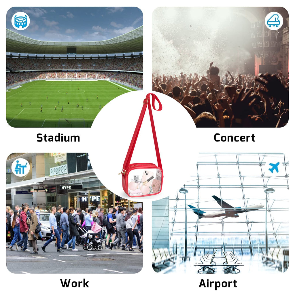 KETIEE Clear Crossbody Bag, Stadium Approved Clear Purse Bag for Concerts Sports Events Festivals