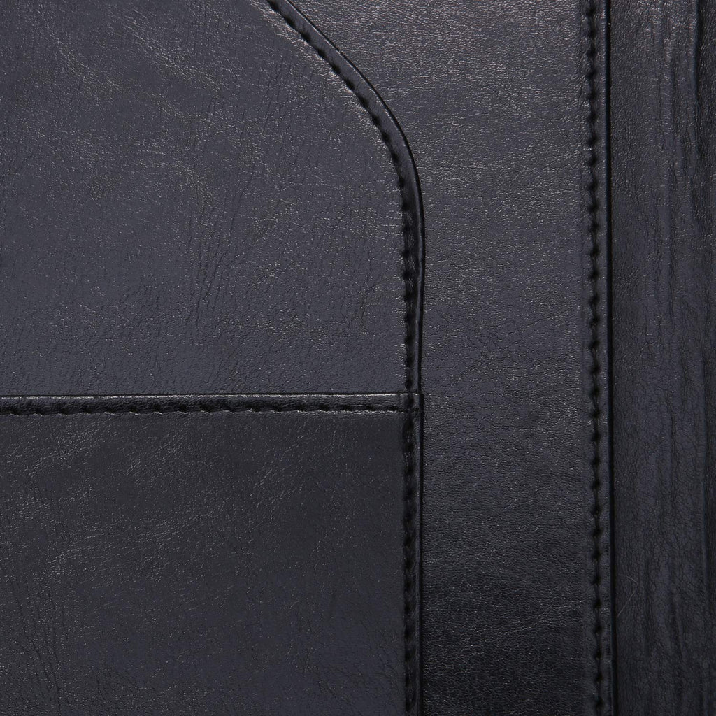Padfolio Portfolio Resume Folder with Pocket, Premium Faux Leather Interview Writing Legal Pads Document Organizer Portfolio with Business Card Holder (Black)