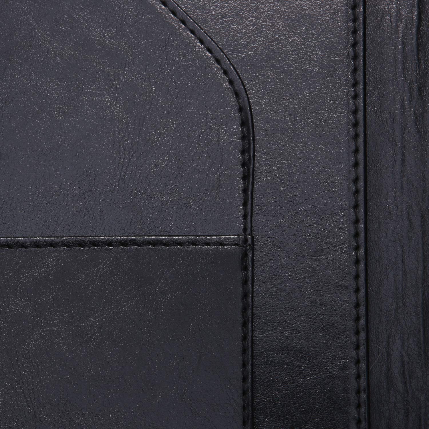Padfolio Portfolio Resume Folder with Pocket, Premium Faux Leather Interview Writing Legal Pads Document Organizer Portfolio with Business Card Holder (Black)