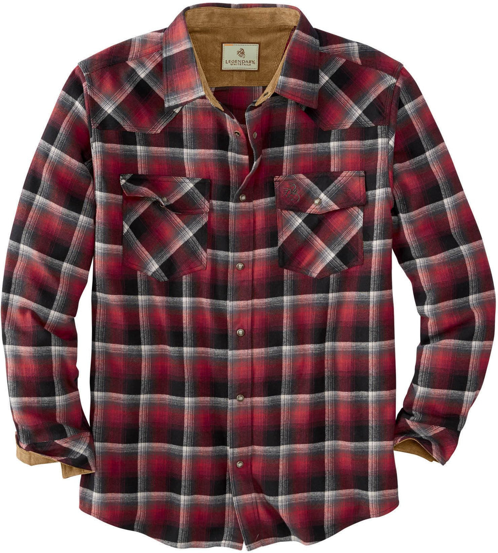 Legendary Whitetails Mens Western Button Up Brushed Cotton Flannel Shirt