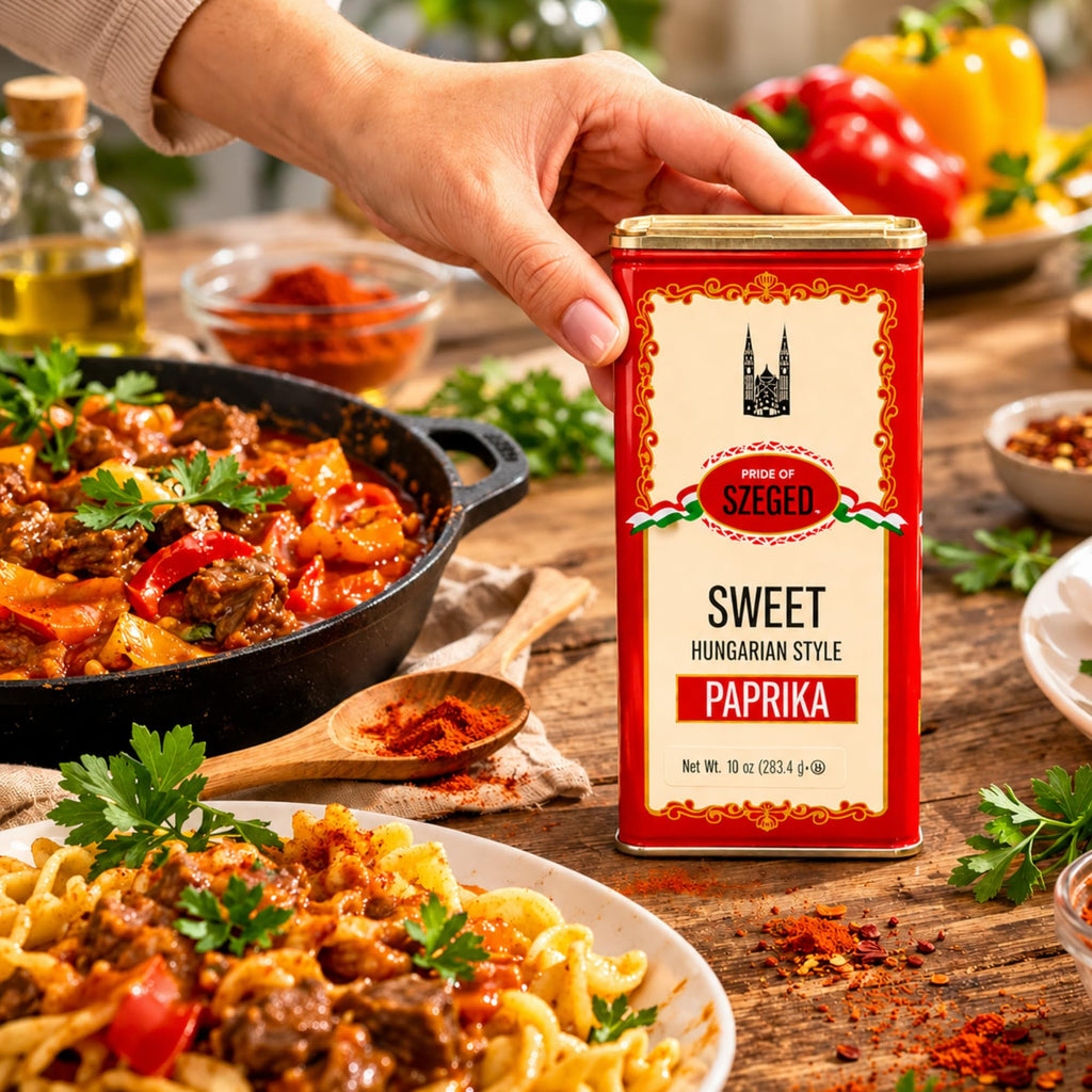 Pride of Szeged Hot Paprika Powder, Bright Red, 4 oz. Tin, 1-Count