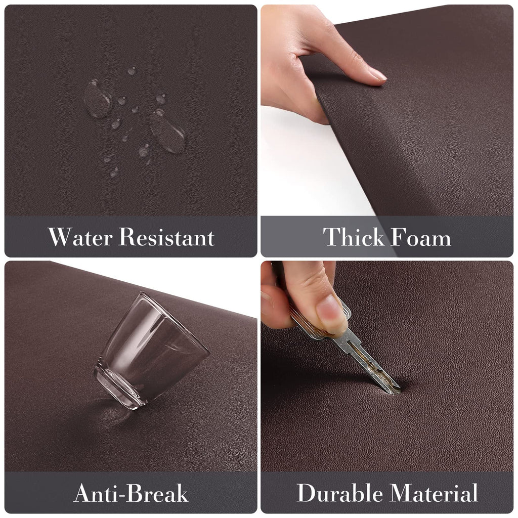 HappyTrends 2 PCS Kitchen Mat Cushioned Anti-Fatigue Floor Mat, Heavy Duty Ergonomic Comfort Foam Standing Mat, Waterproof Non-Slip Kitchen Rugs for Home, Office, Laundry,Black