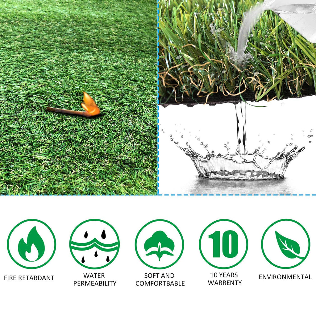 Petgrow 4FTx7FT Artificial Realistic & Thick Fake Mat for Outdoor Garden Landscape Pet Pad Dog Synthetic Grass Rug Turf