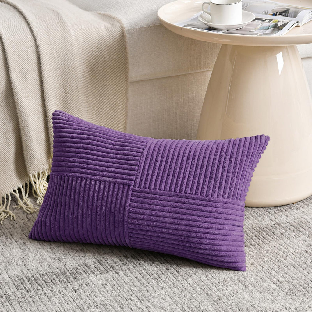 Fancy Homi Olive Green Samll Decorative Throw Pillow Covers 12x12 Inch with for Living Room Couch Bed Sofa, Rustic Farmhouse Boho Home Decor, Soft Corss Patchwork Corduroy Square Cushion Case 30x30 cm