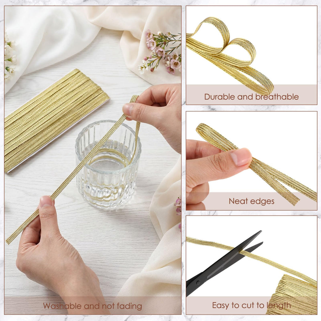 Shappy Elastic for Sewing Knit Elastic Band 1/2 Inch x 11 Yards (Beige)