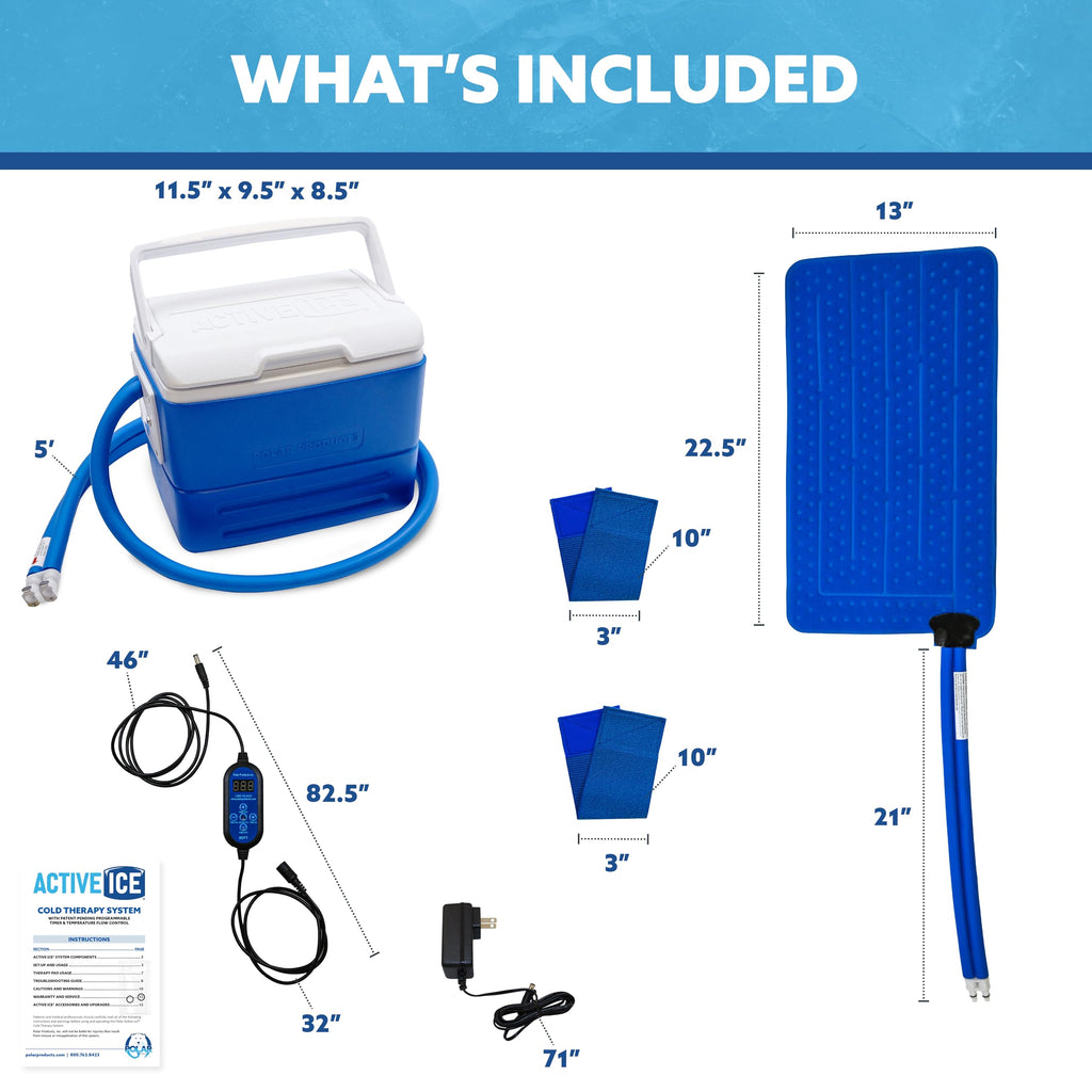 Polar Active Ice 3.0 Cold Therapy Ice Machine System with Programmable Timer, Back and Hip Compression Pad, Lightweight 9 Quart Cooler, Quiet Pump, Strong Cryotherapy Pain Relief Treatment