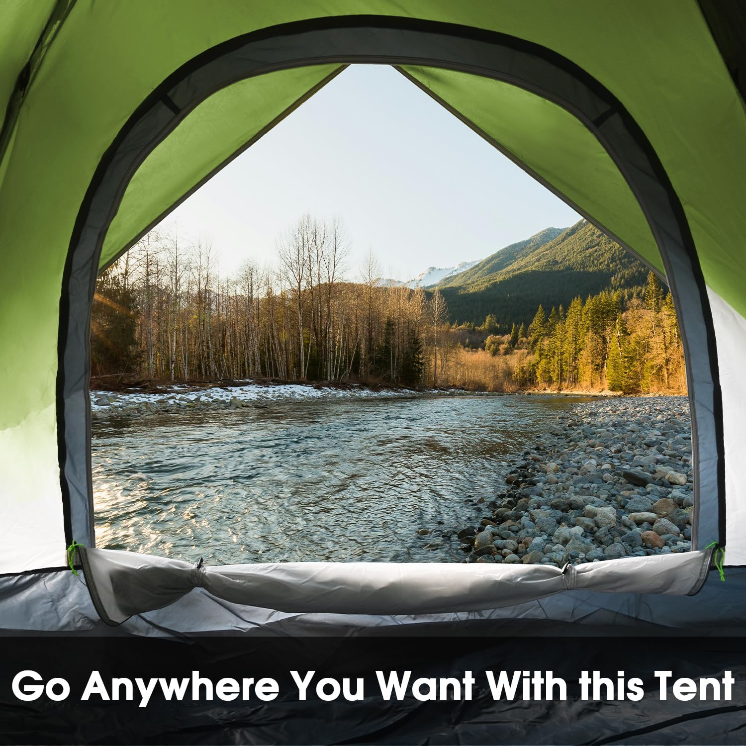 MOON LENCE Pop Up Tent 3-4 Person, 60s Instant Setup Camping Tent with 2 Doors, Water-Resistant & Windproof Dome Tent for Car Camping, Backyard, Traveling