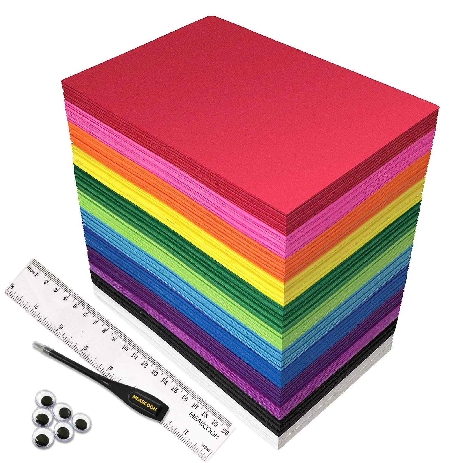 84PACK Foam Craft Sheets 8.5x5.5 inch Eva Color Bulk Foam Paper Set for Art Craft Projects DIY Handcraft by MEARCOOH