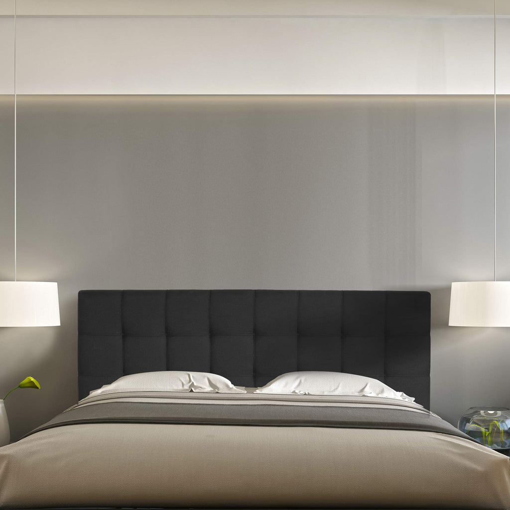 FURINNO Roanne Tufted Headboard, Twin, Black