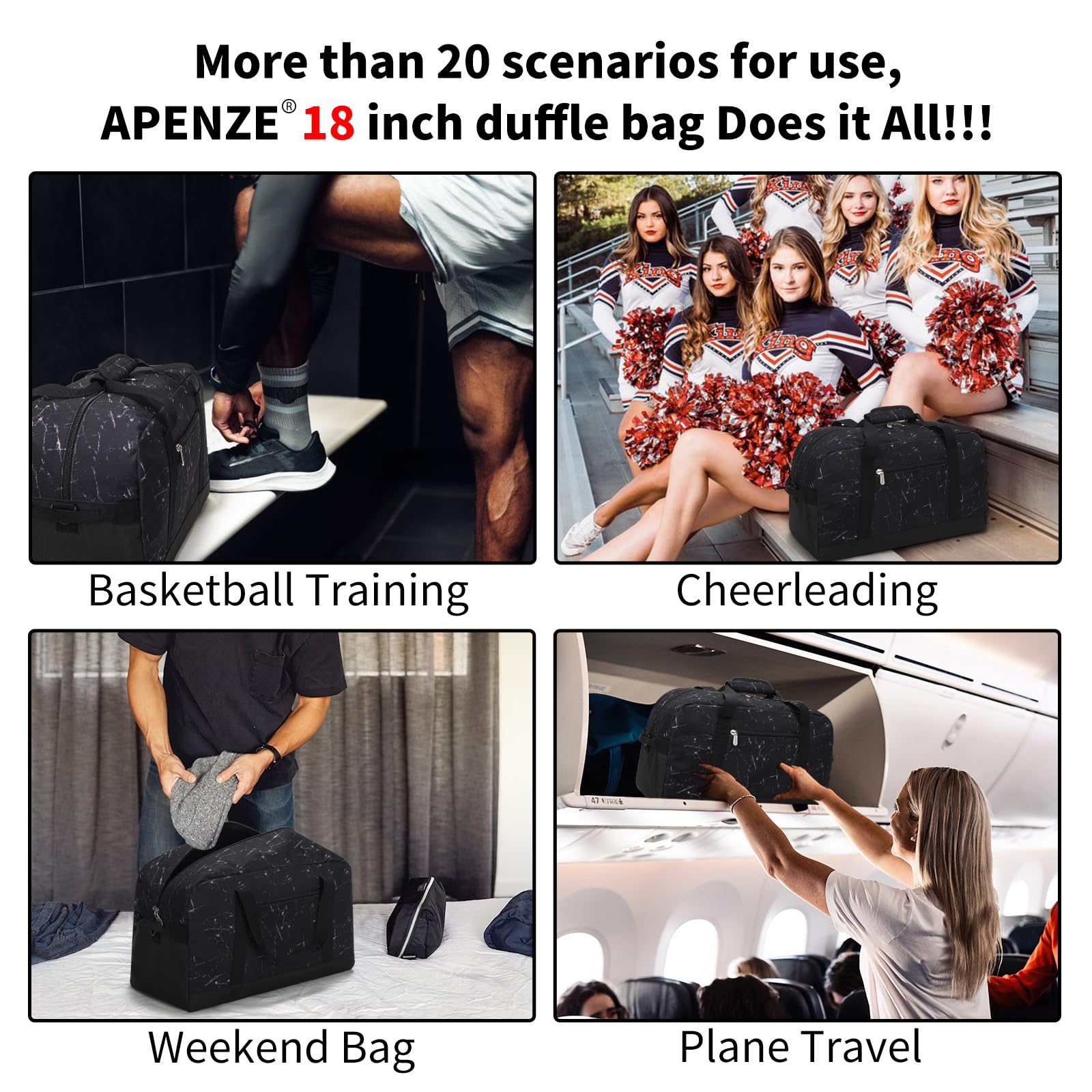 Apenze Small Gym Bag Carry On Bag - 12 in Mini Duffle Bag Lightweight for Overnight Travel(Camouflage)