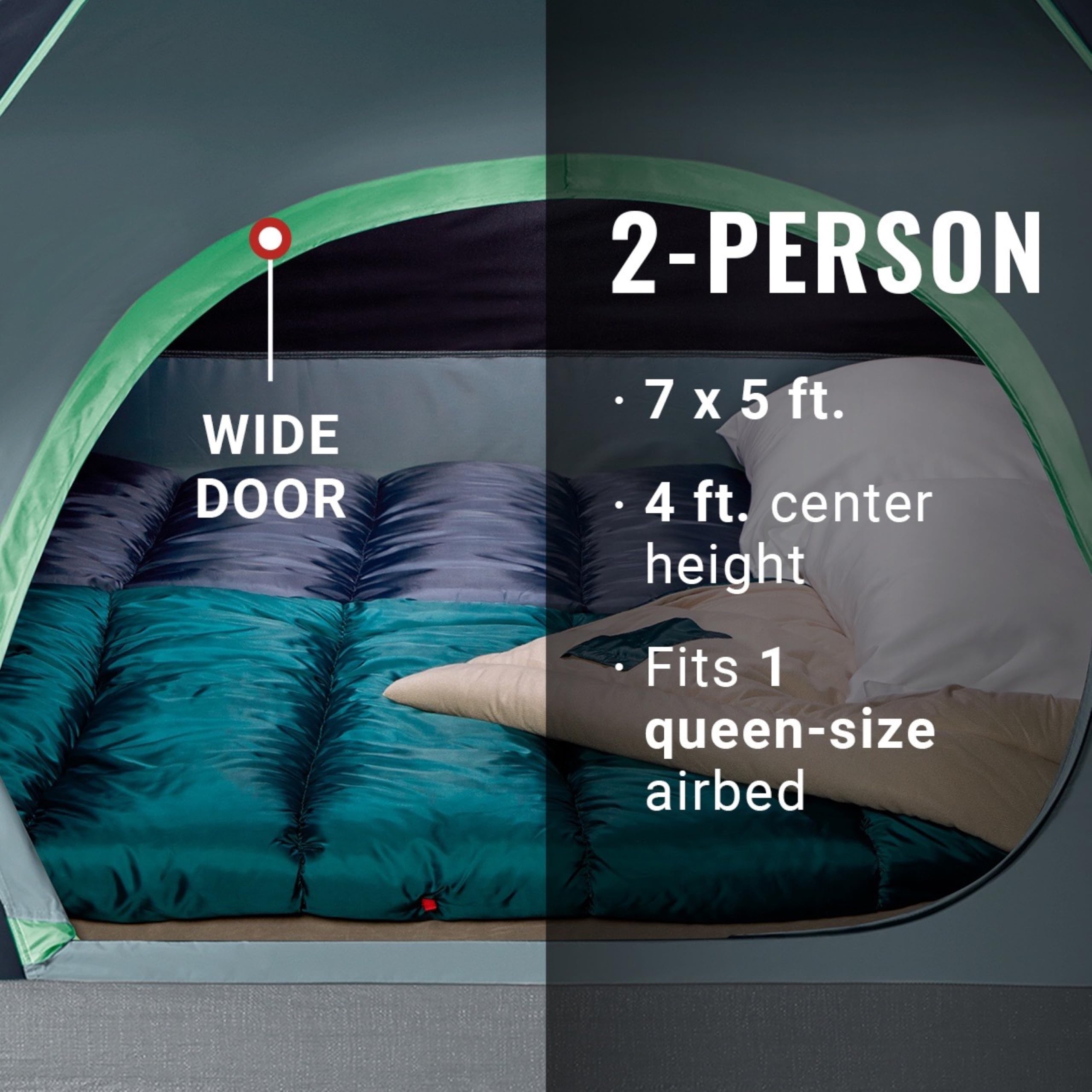 Coleman Skydome Camping Tent with 5 Minute Setup, 2/4/6/8 Person Weatherproof Tent with Rainfly & Carry Bag, 20% More Headroom Than Traditional Canopies
