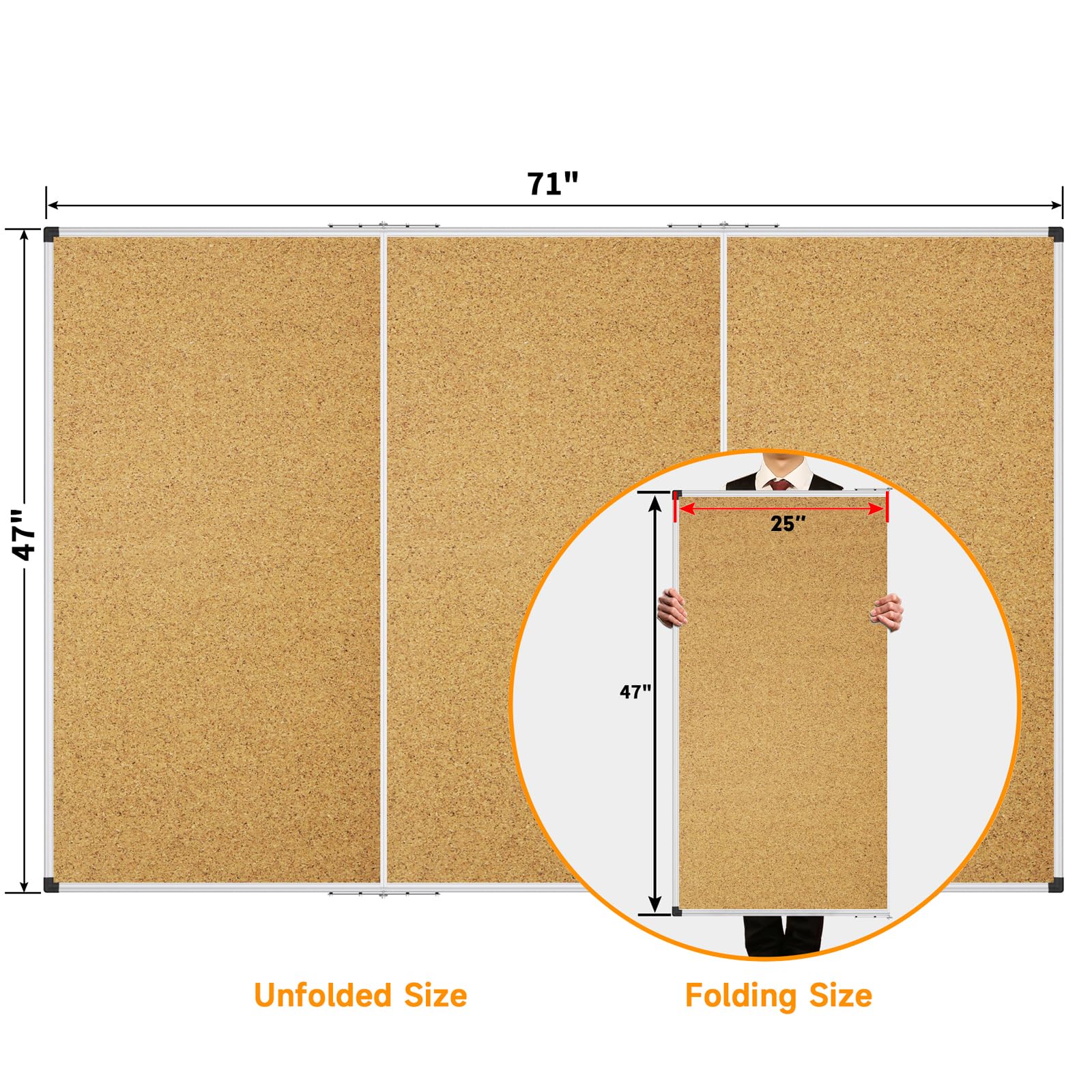 XBoard 24 x 18 Inch Wall-Mounted Office Cork Board, Notice Bulletin Board with Aluminum Frame