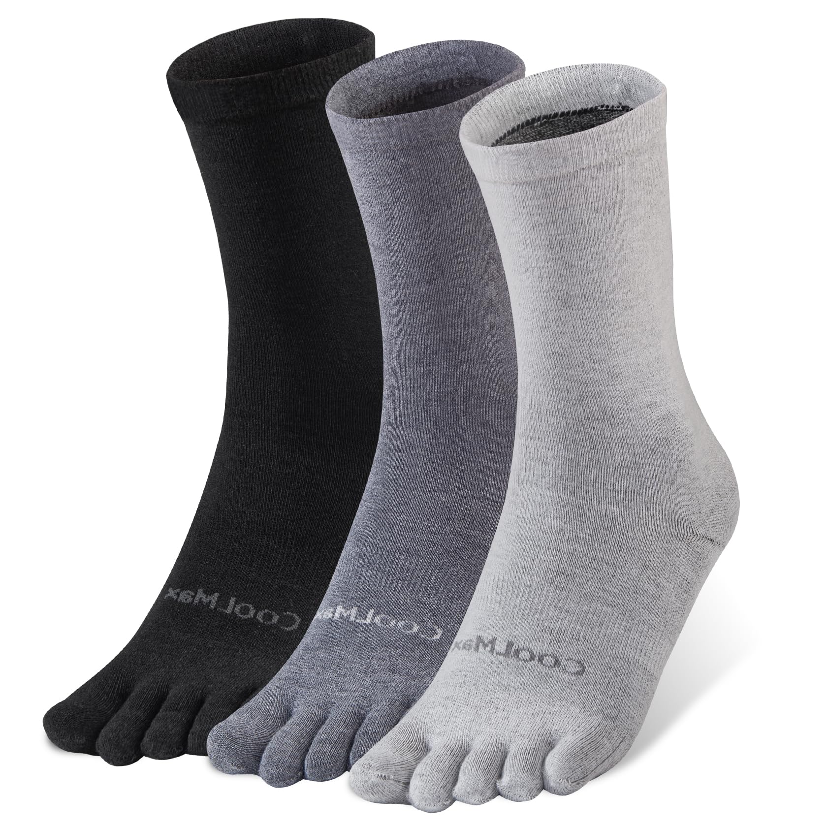 Toe Socks Liner Crew Socks for Men Women Coolmax Five Finger Socks 3 Pairs Running Socks