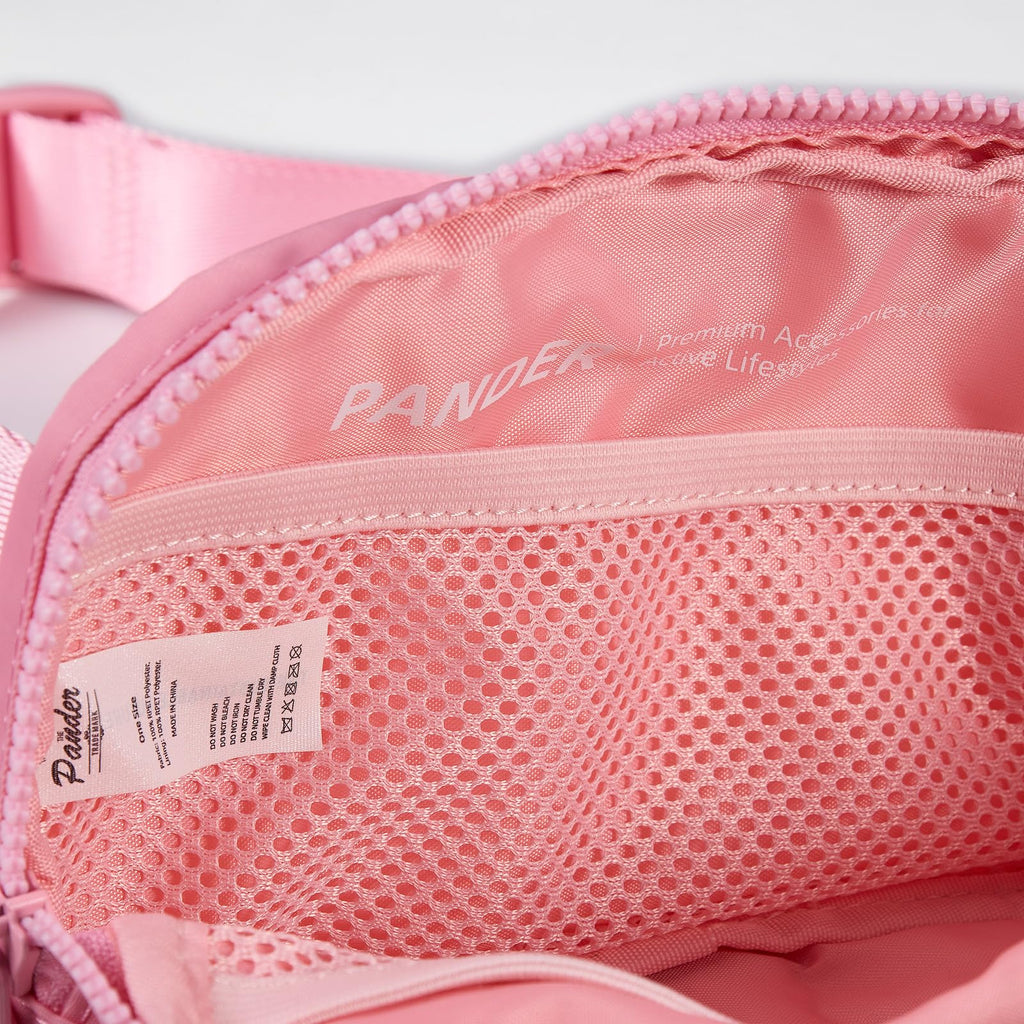 Pander Two Way Zipper Fanny Pack Nylon Everywhere Belt Bag for Women, Water Repellent Waist Packs, Crossbody Bags with Adjustable Strap (Black).