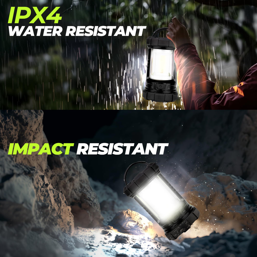 Favourlite Rechargeable Camping Lantern, 3000LM 360° LED Light for Power Outages, 4400mAh with USB-C Emergency Phone Charging, 5 Modes, Water-Resistant Tent Light with Hanging Hooks