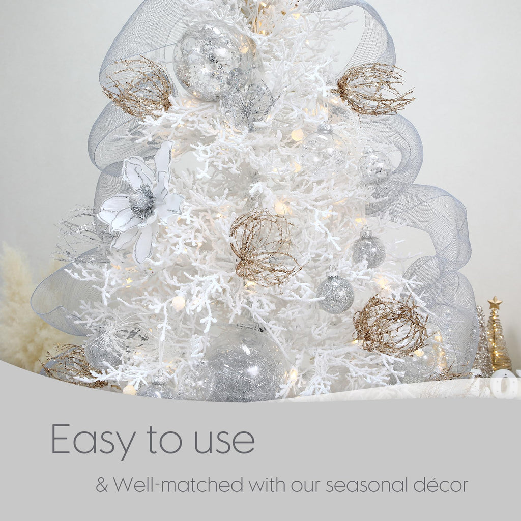 Sea Team Shatterproof Clear Plastic Christmas Ball Ornaments Decorative Xmas Balls Baubles Set with Stuffed Delicate Decorations (80mm/3.15 inch 20-Pack, Babyblue)