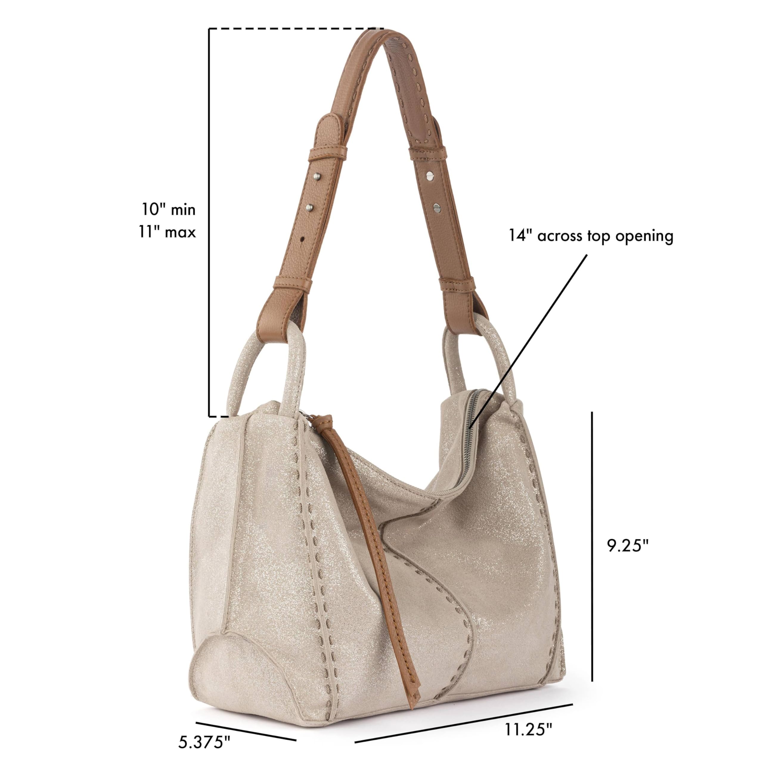 The Sak Los Feliz Hobo Purse - Premium Large Leather Women's Handbag for Everyday & Travel - Durable Purse With Zipper Pocket