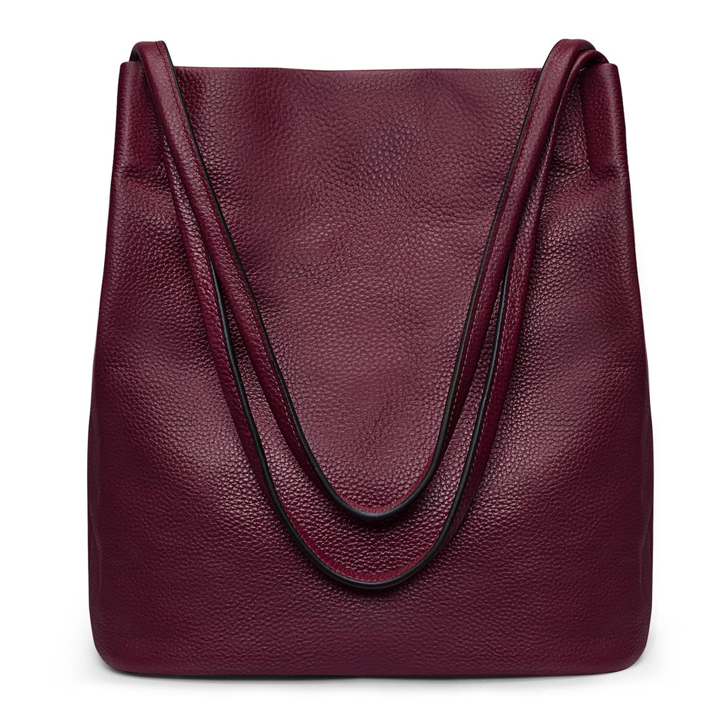 Kattee Women Soft Genuine Leather Totes Shoulder Bag Purses and Handbags with Top Magnetic Snap Closure