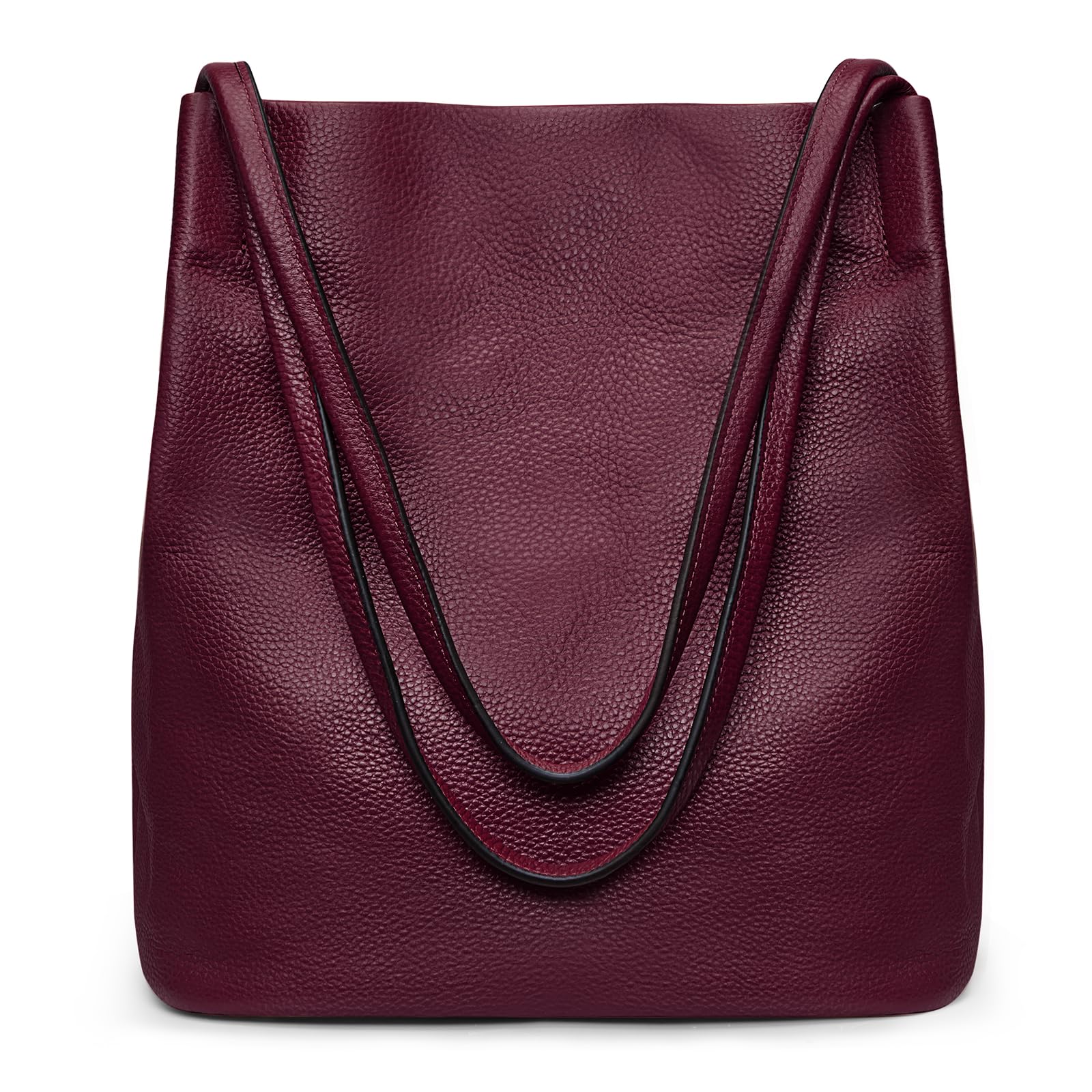Kattee Women Soft Genuine Leather Totes Shoulder Bag Purses and Handbags with Top Magnetic Snap Closure