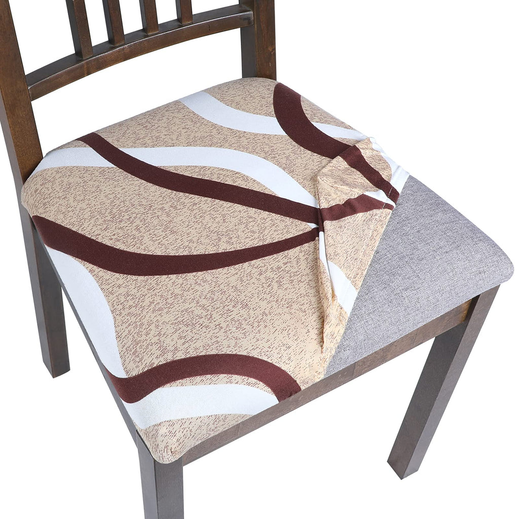 SearchI Seat Covers for Dining Room Chairs Stretch Printed Chair Seat Covers Set of 2, Removable Washable Upholstered Chair Seat Protector Cushion Slipcovers for Kitchen, Office(Ball Flower)
