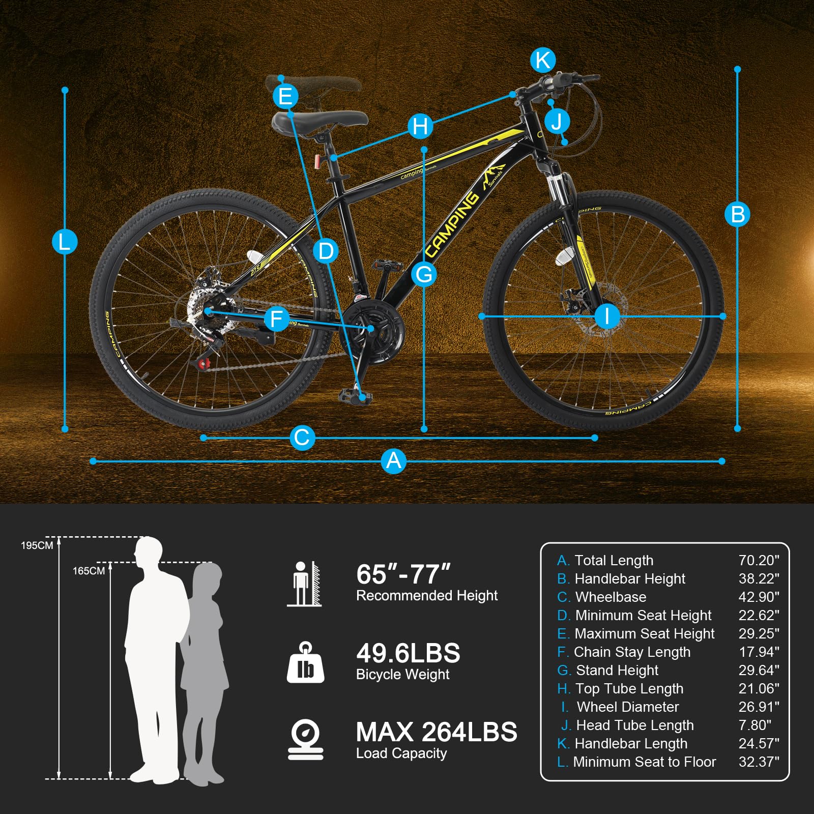 Ktaxon Mountain Bike 24/26/27.5 Inch Men & Women Mountain Bike with 21-Speed Adult Bikes, Double Disc Brake, Suspension Fork and High Carbon Steel Frame