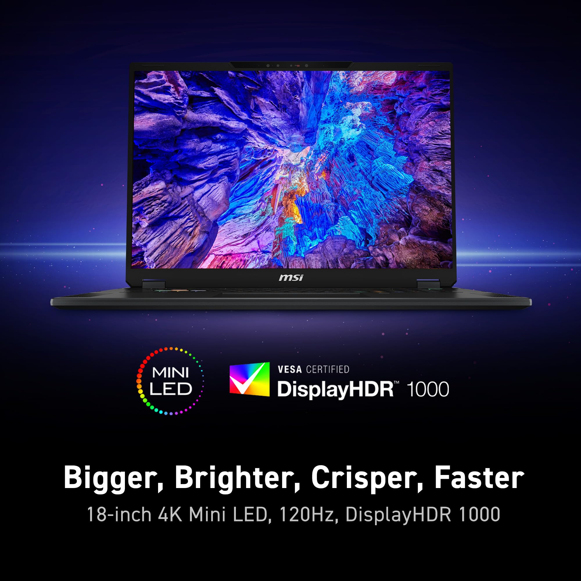msi Stealth 18 HX AI Gaming Laptop – 18” QHD+, Intel Ultra 9-275HX, RTX 5080, 32GB DDR5, 2TB SSD, Vapor Chamber Cooling, Wi-Fi 7: Midnight Black A2XWIG-045US