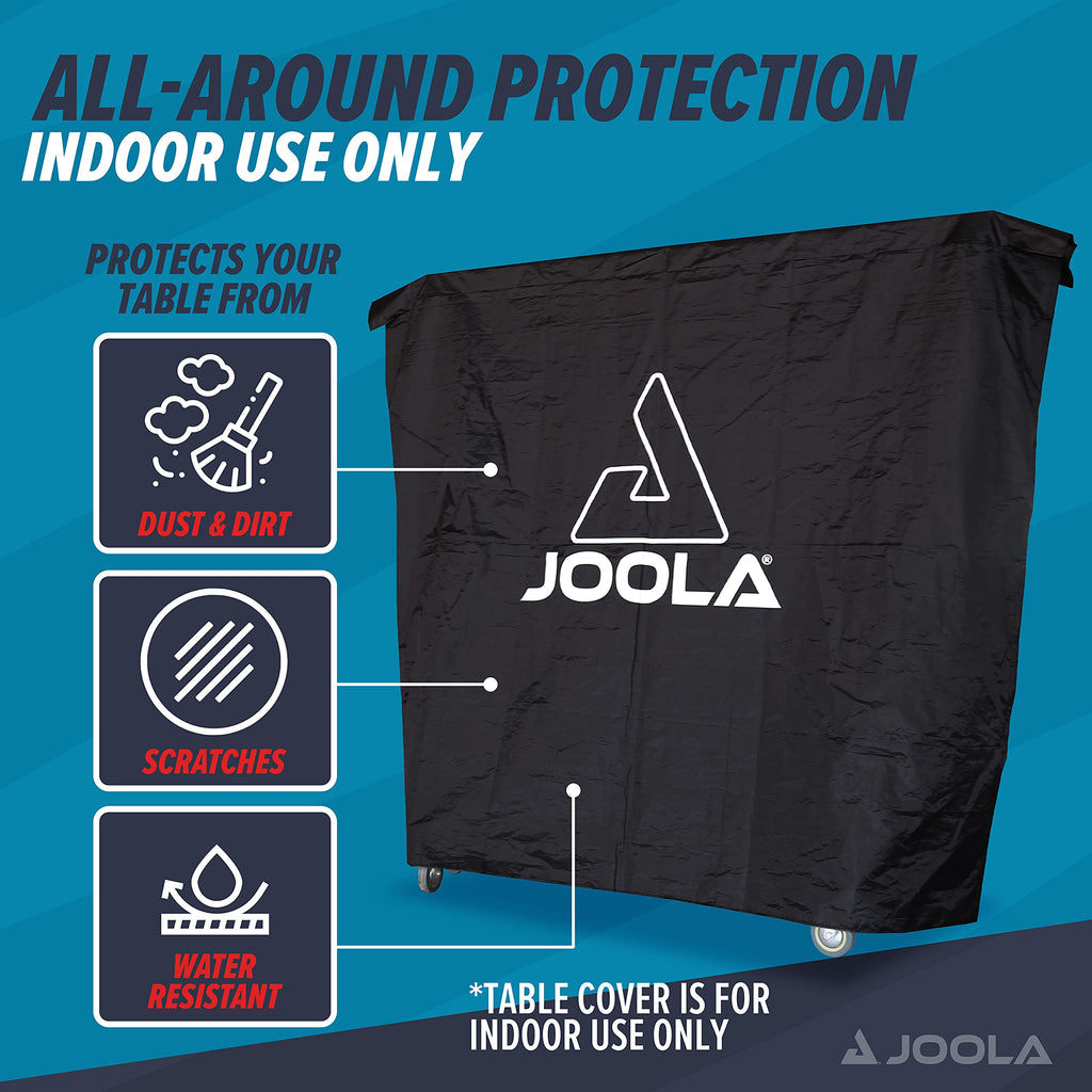 JOOLA Outdoor Ping Pong Table Cover Fits Both Folding & Flat Tables - Heavy Duty Waterproof Cover w/ PVC Coating - Dual Function, Fits 9x5 Tables in Upright or Down Positions - Inside & Outside