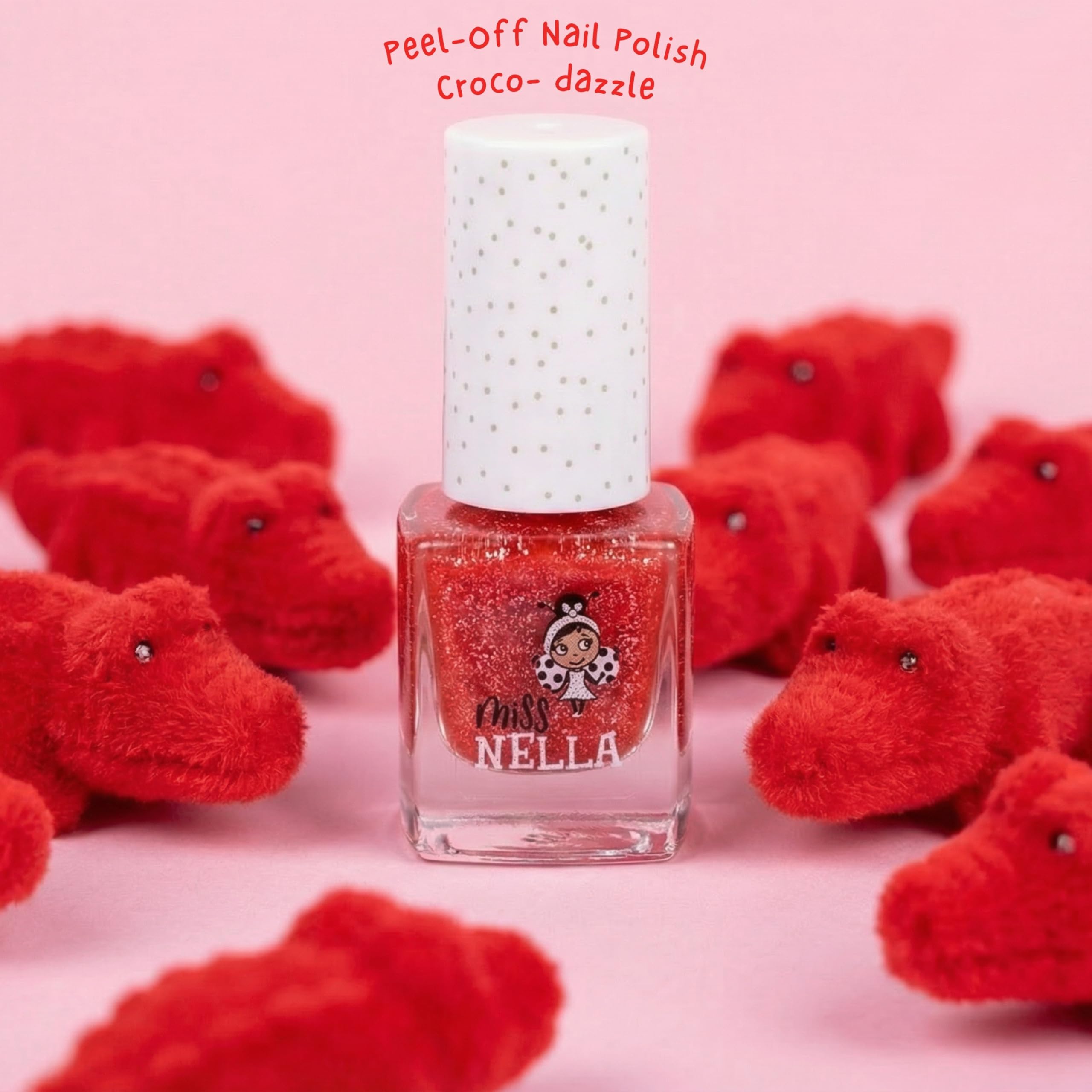 MISS NELLA ABRACADABRA – Safe Special sparkly pink Nail Polish for Kids, Non-Toxic & Odor Free Formula for Children and Toddlers, Natural Water Based for Easy Peel Off (Abracadabra)