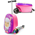 KIDDIETOTES Ride-On Scooter Suitcase for Kids – Hardside Lightweight Carry-On Luggage with Foldable Scooter, LED Wheels, Travel Fun for Toddlers & Children
