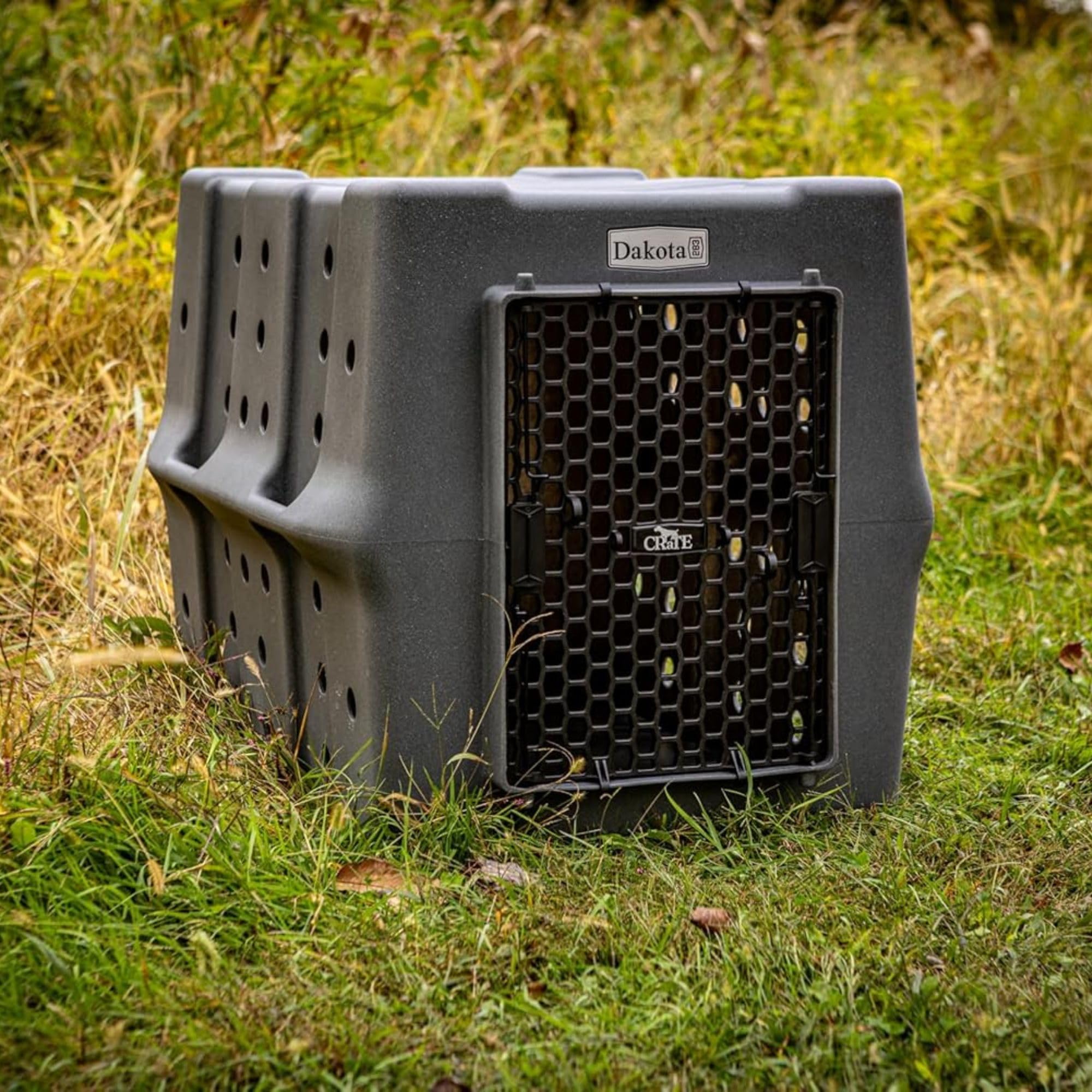 Dakota 283 Canine Rough and Tough Economy Dog Crate w/ Removable Two-Way Door - Heavy Duty Outdoor Kennel for Medium Breed Dogs (Coyote Granite, Intermediate)