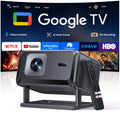 Smart Projector 4K【Bundled with Google TV Stick】Short Throw Mini Projectors, Portable Projecteur with Auto Focus & Keystone| Compatible with Netflix, Movie Projector WiFi6 & Bluetooth 5.3 Home/Outdoor