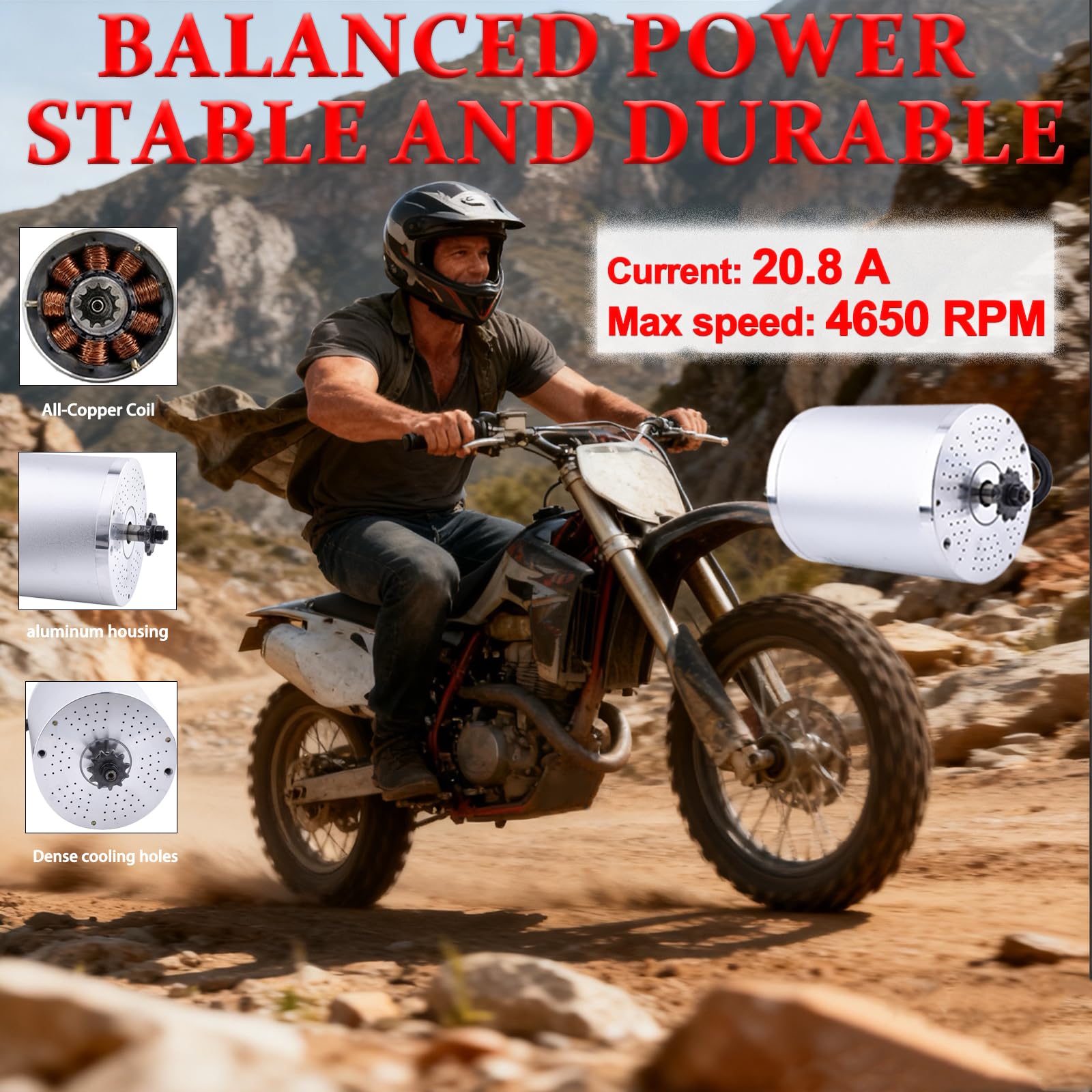 36V Motor Kit 1000W Electric Brushless DC Motor Kit 5.7N.M Go Kart Electric Motor 3100RPM Electric Dirt Bike Motor No Bracket BLDC Motor for Electric Scooter Ebike Controller Ebike Throttle with Key