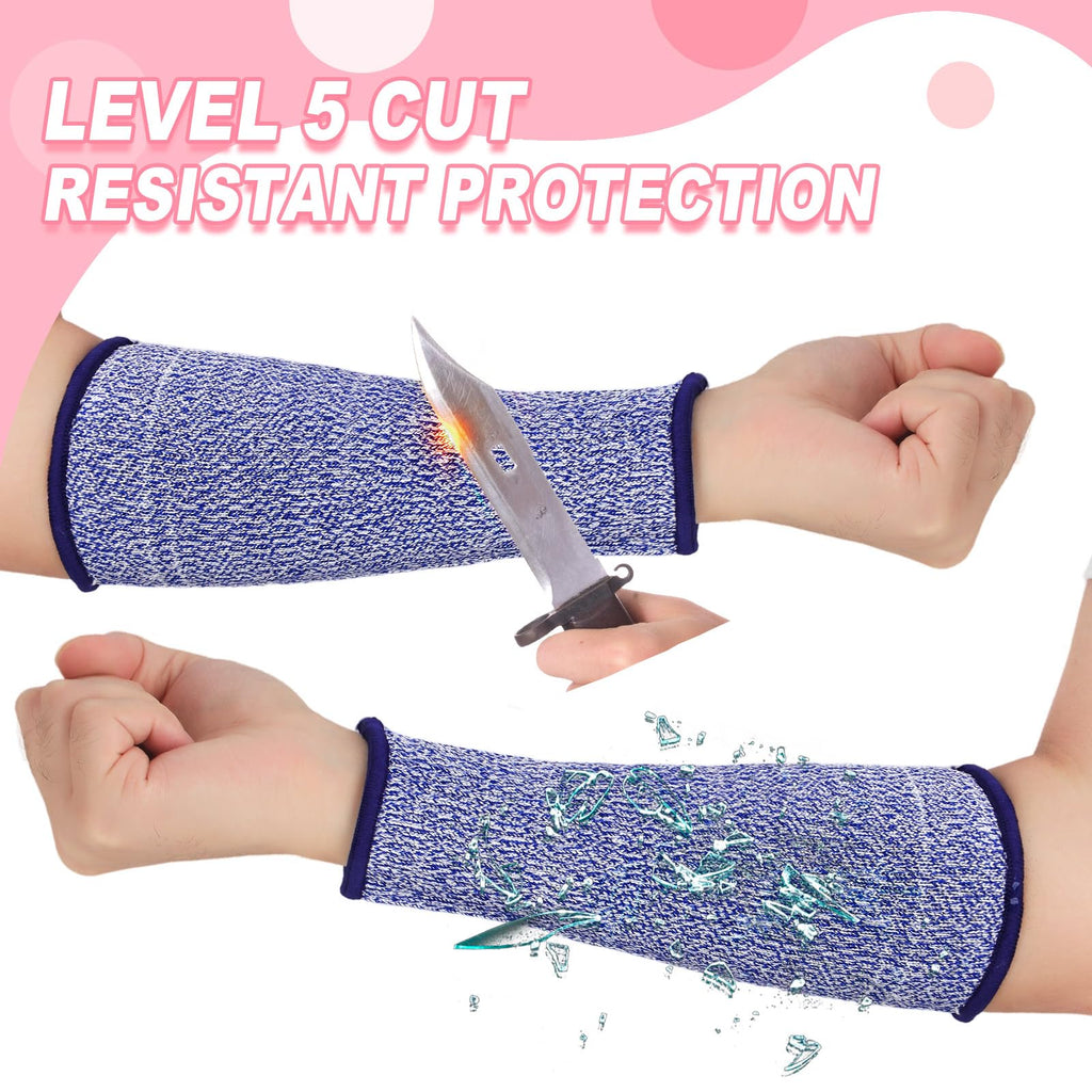 Sintege 3 Pairs Arm Protectors for Thin Skin and Bruising Cut Resistant Forearm Sleeve Level 5 Arm Burn Protection Sleeve (Black,7.9 Inch)