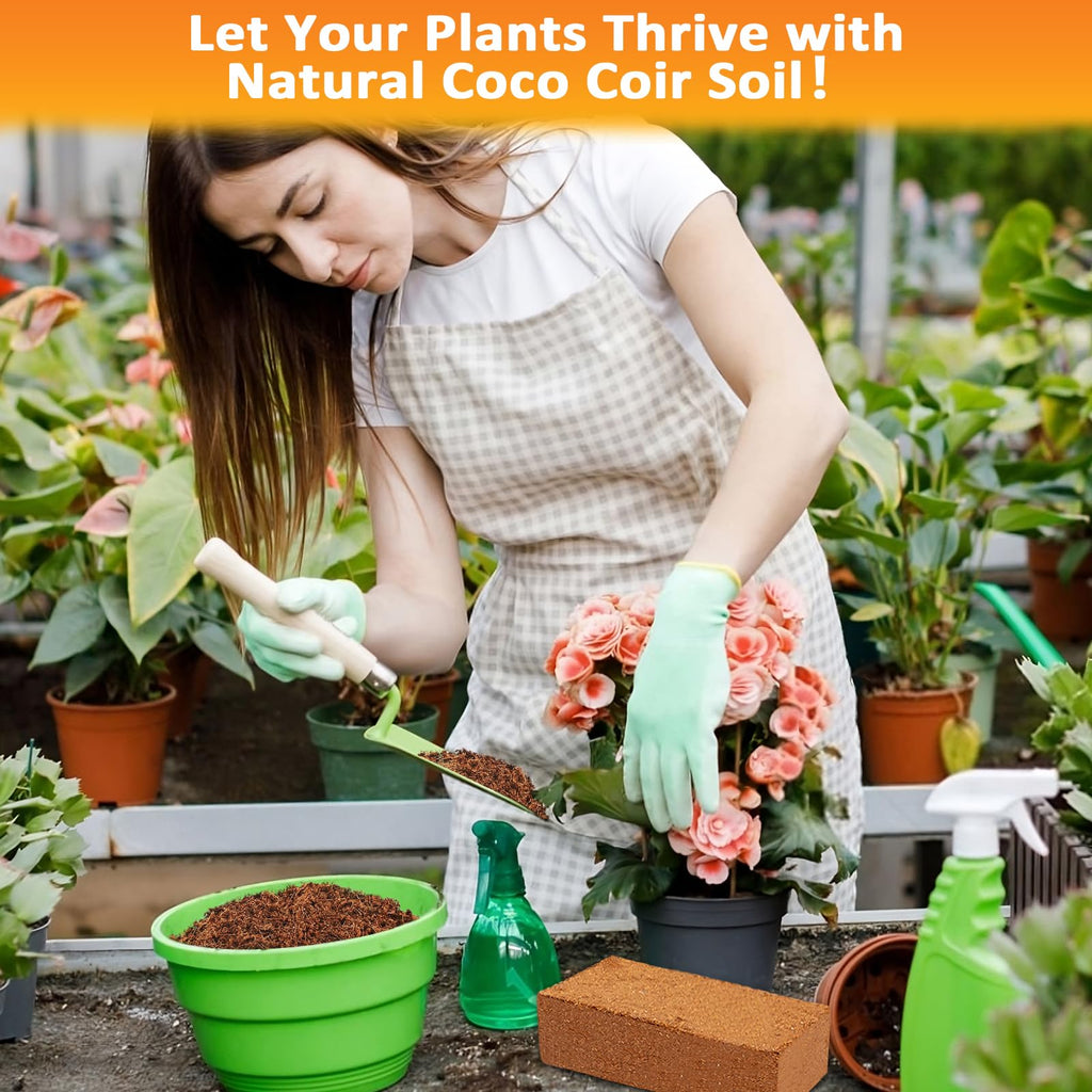 Legigo 2 Pack Premium Coco Coir Brick for Plants- 100% Organic Compressed Coconut Coir Bricks Starting Mix, Coco Coir Fiber Coconut Husk for Planting, Gardening, Potting Soil Substrate, Herbs