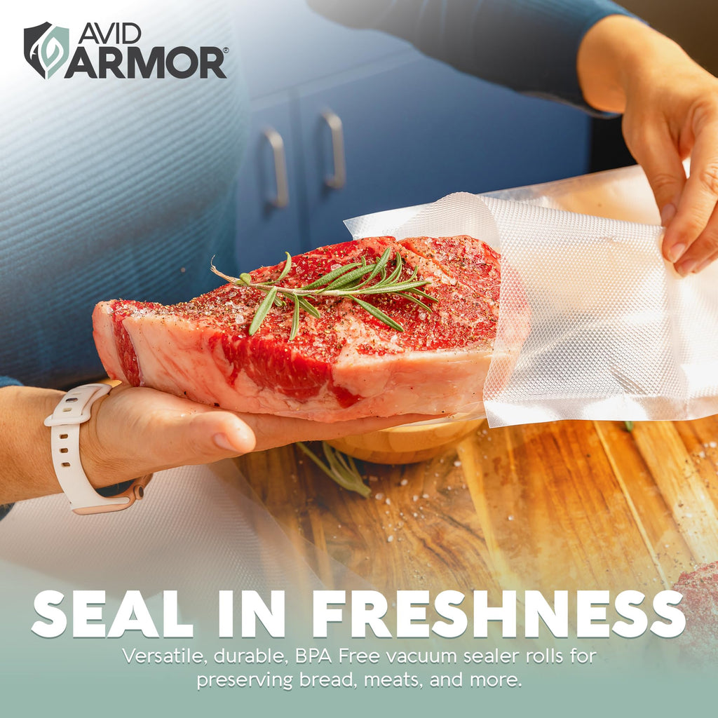 Avid Armor Vacuum Sealer Bags 200 Quart 8x12" For Food Saver, Commercial Grade, BPA Free, Heavy Duty, Pre-cut, for Vac Storage, Meal Prep, Sous Vide, or Dehydrated Freeze Dried Foods